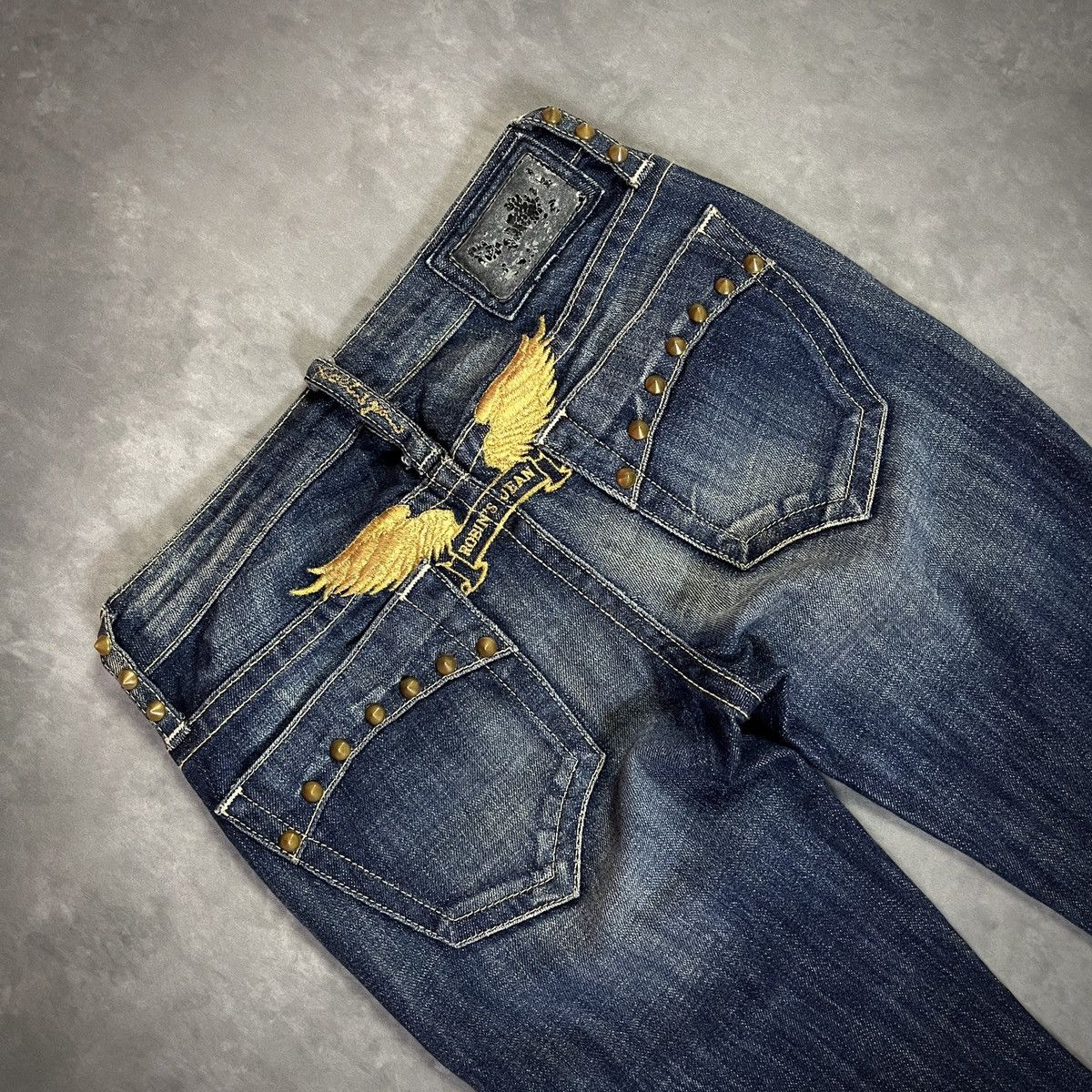 Robins Jeans 2000s Robin’s Jean - Punk Studded Gold Wing y2k Skinny Denim Size US 26 / EU 42 - 1 Thumbnail