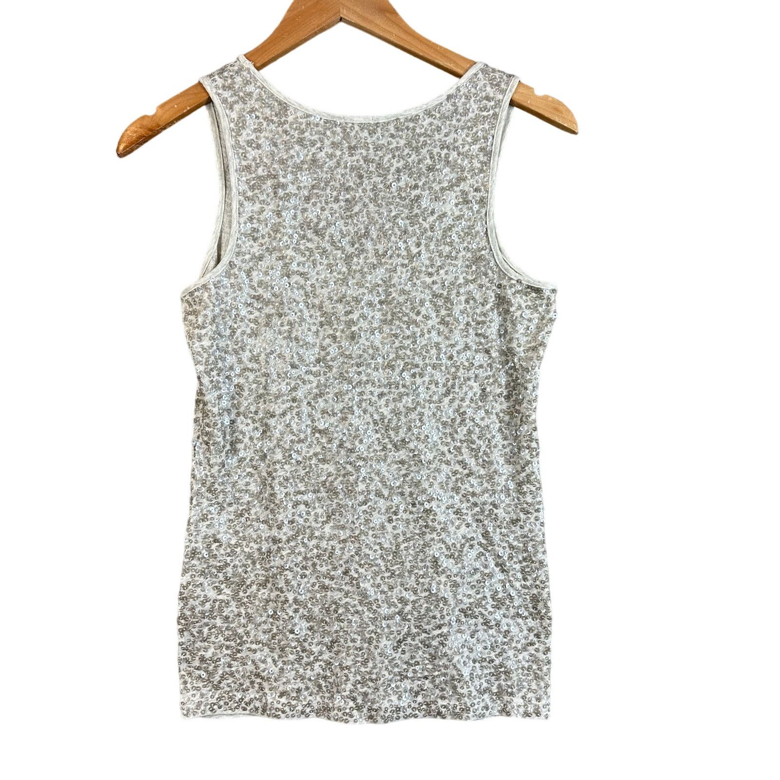 J.Crew J. Crew Taupe Sequin Tank Top XS Extra Small Size XS / US 0-2 / IT 36-38 - 2 Thumbnail
