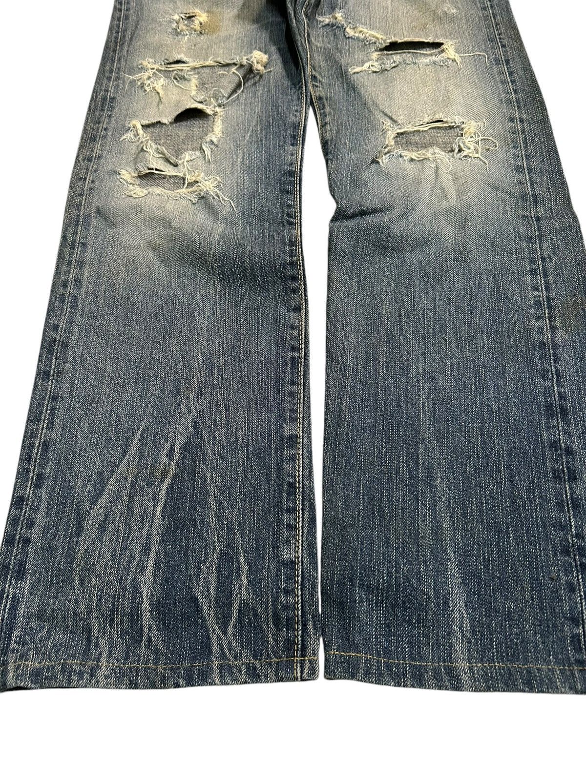 Japanese Brand × Kapital × Vintage Vtg Edwin505 Selvedge Distressed Grunge Rock Punk Denim ☠️🎌🎌 Size US 34 / EU 50 - 3 Thumbnail