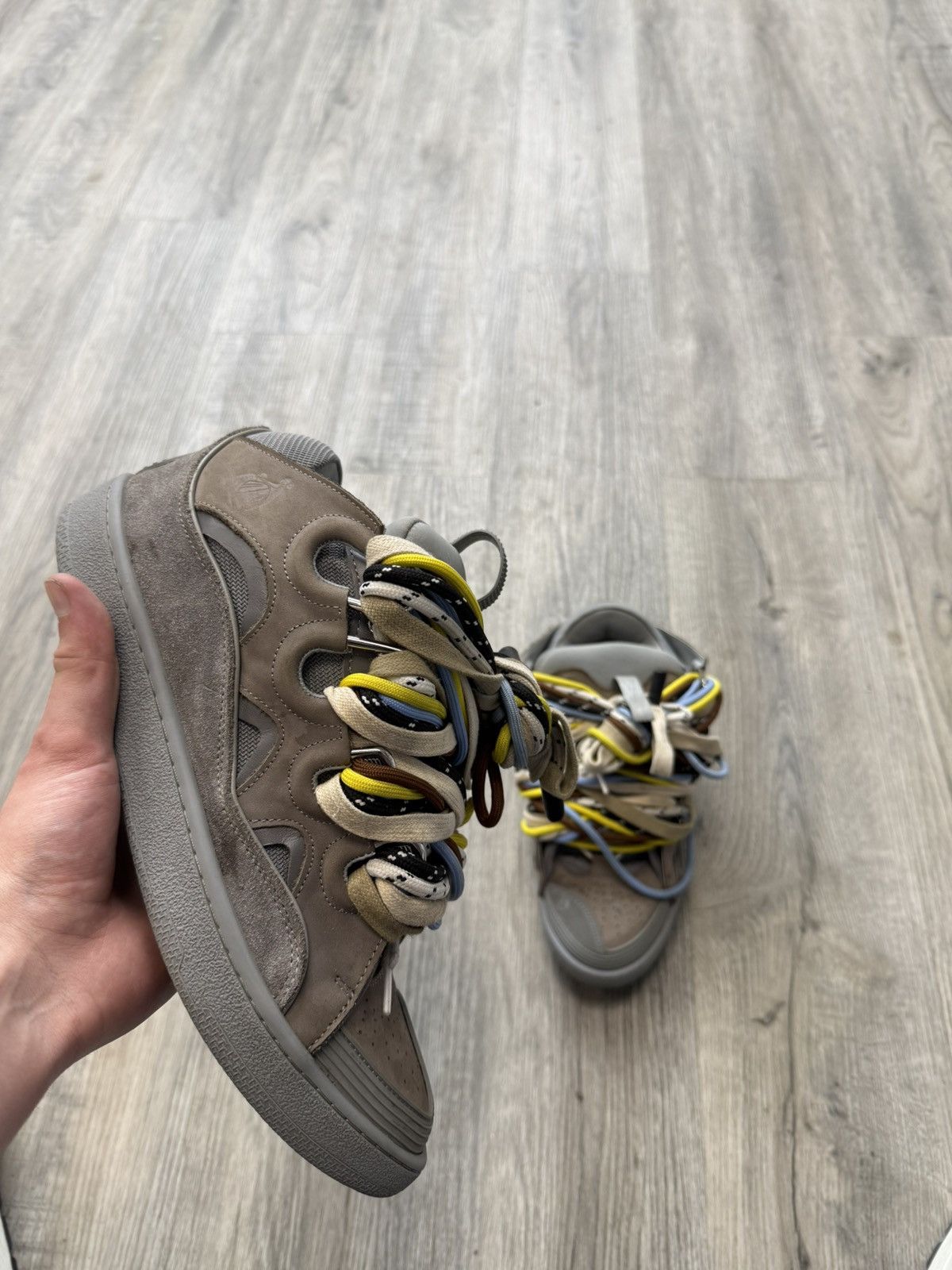 Lanvin Lanvin Curb Sneakers - Grey (Multi Laced) Size US 12 / EU 45 - 1 Thumbnail