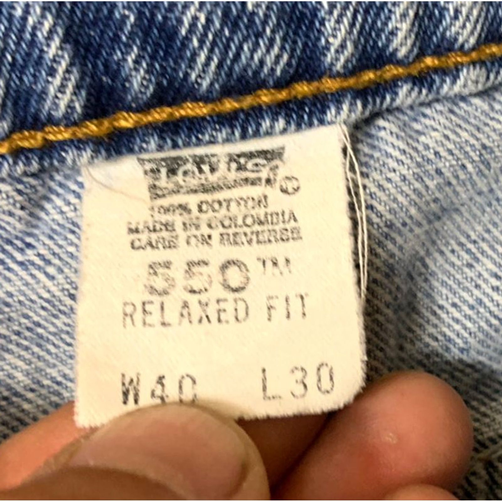 Levi's VINTAGE 90s Levis 550 Relaxed Fit Mens Straight Leg Blue Jeans Size 38 x 30 Size US 38 / EU 54 - 4 Thumbnail