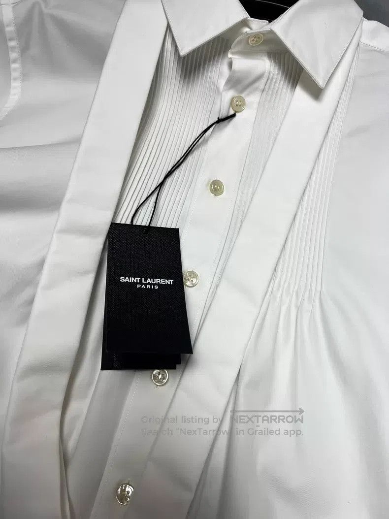 Saint Laurent Paris Saint Laurent Paris size 37 White Bowtie Accordion Shirt i Size US M / EU 48-50 / 2 - 4 Thumbnail