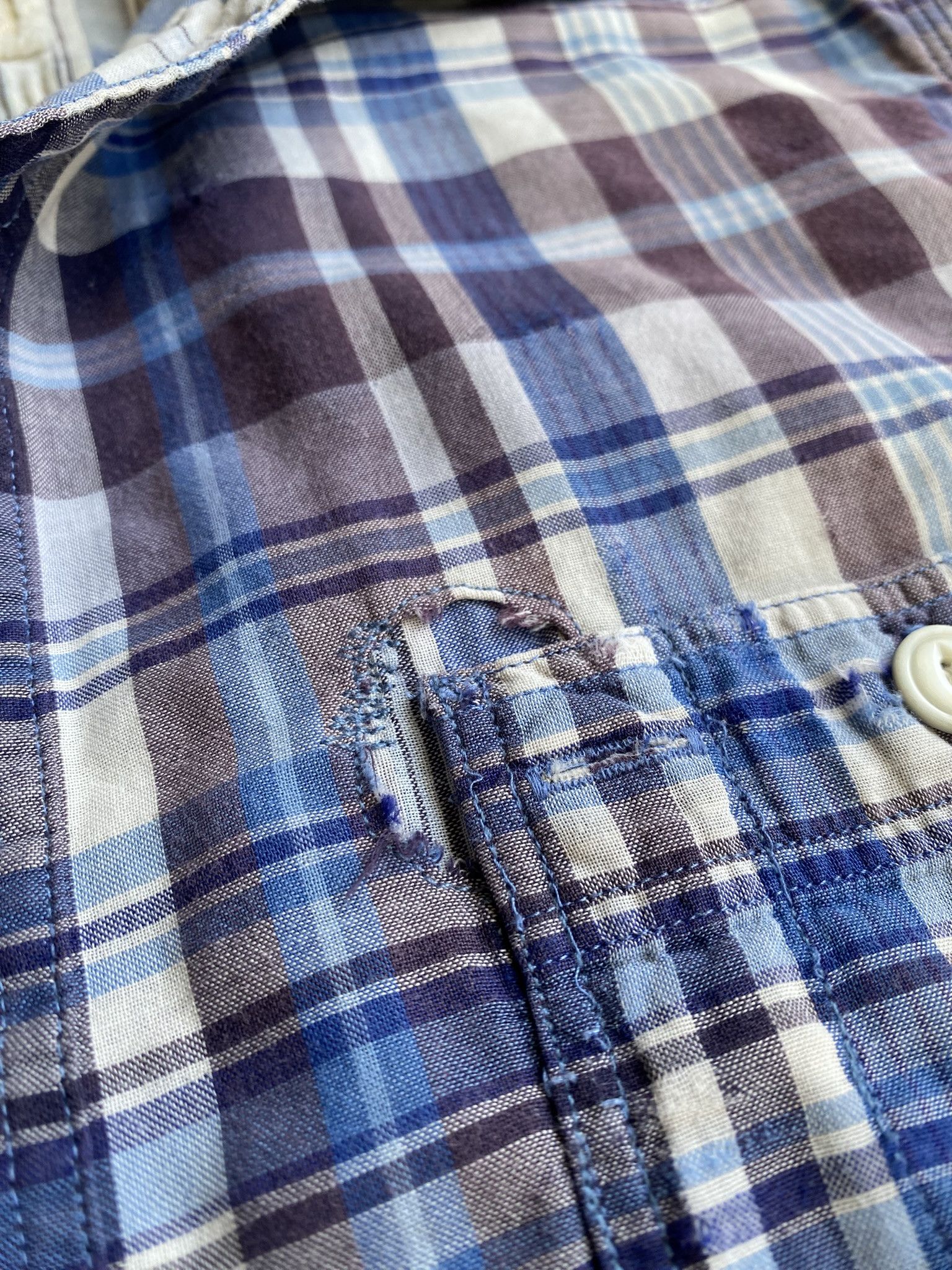 Vintage Sunfade & Repair Double Cloth Flannel Shirt Size US S / EU 44-46 / 1 - 17 Thumbnail