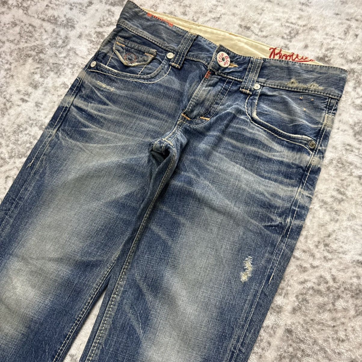 Edwin Vintage Edwin 511 Blue Trip Heavy Stitched Flared Jeans Size US 29 - 8 Thumbnail