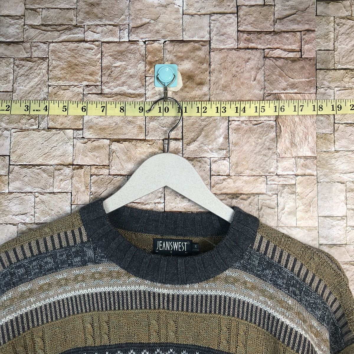 Vintage Jeans West Brown stripe design Knitwear #A31 Size M / US 6-8 / IT 42-44 - 4 Thumbnail