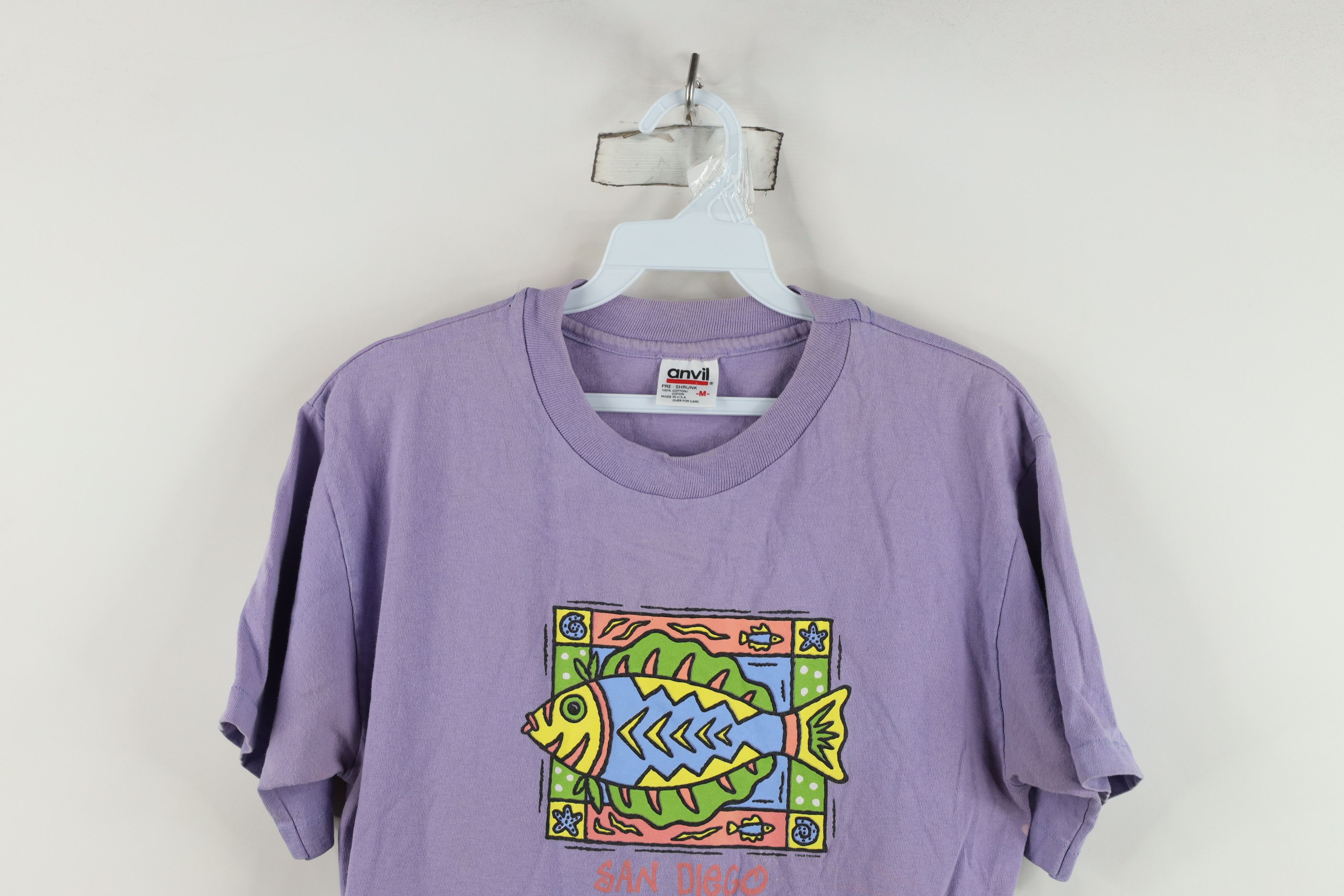 Vintage Vintage 90s Streetwear San Diego Fish Art T-Shirt USA Size M / US 6-8 / IT 42-44 - 2 Thumbnail
