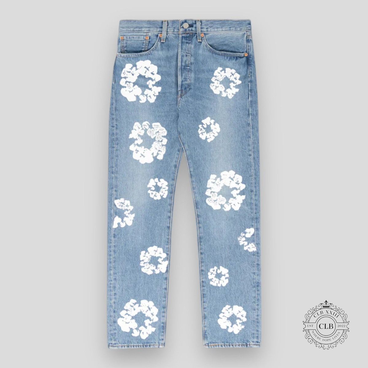 image of Levis X Denim Tears Cotton Wreath Jeans - Light Wash, Men's (Size 33)