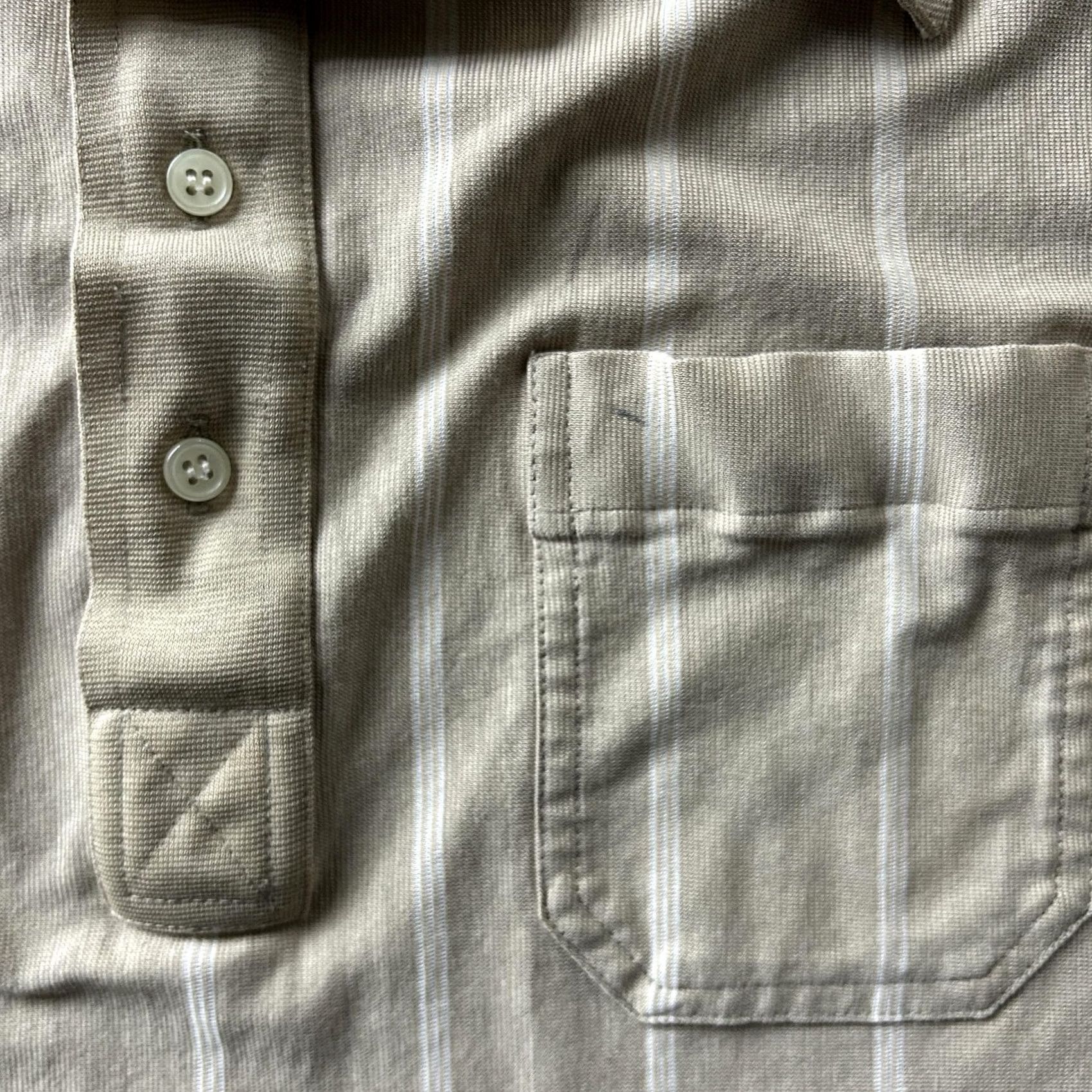 Vintage VINTAGE Knightsbridge Polo Shirt Mens XL Beige Stripe Cotton Blend Short Sleeve Shirt Mens XL Beige Stripe Polo Size US XL / EU 56 / 4 - 4 Thumbnail