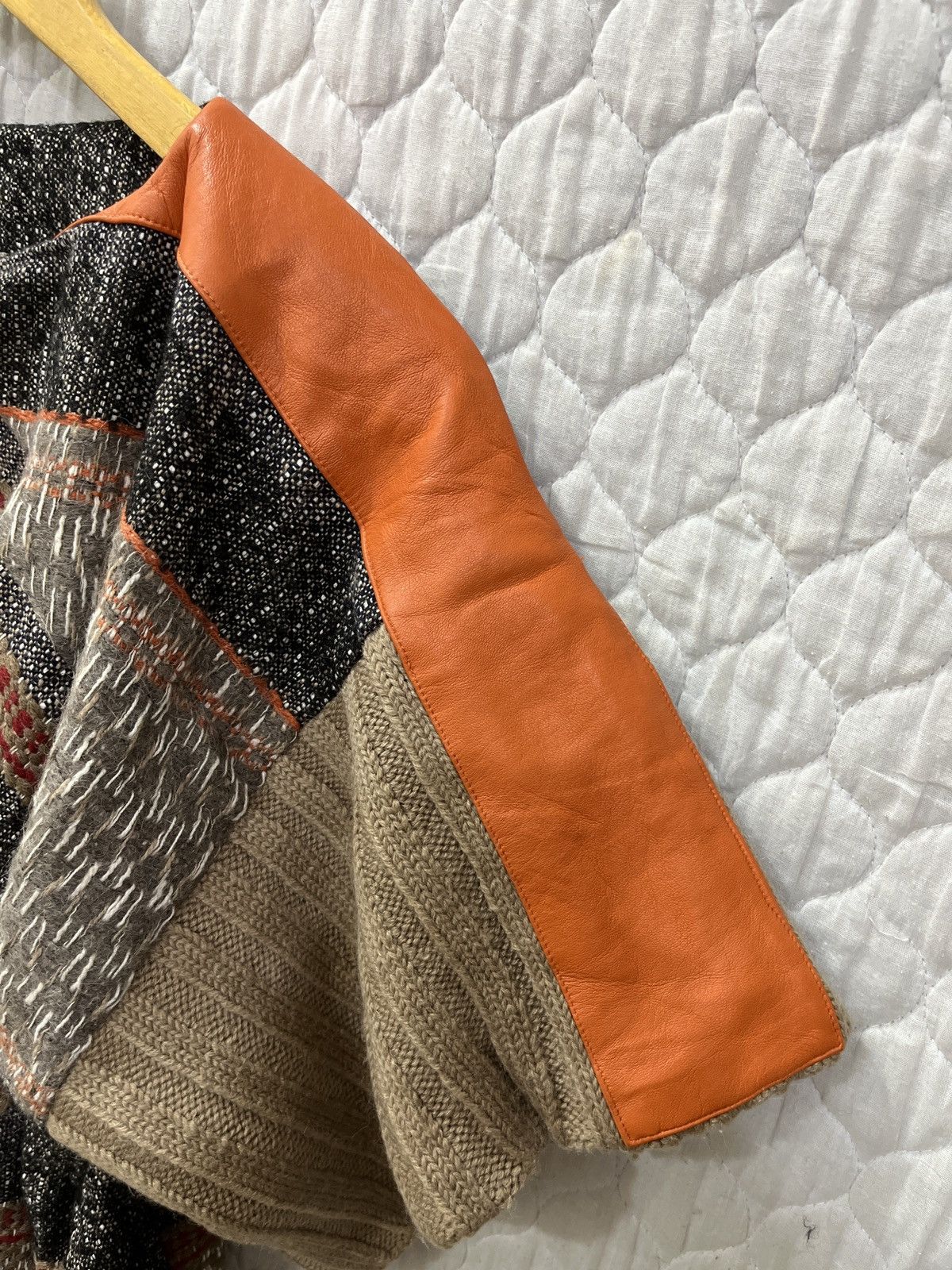 Issey Miyake 🔥🔥RARE DESIGN ISSEY MIYAKE TSUMORI CHISATO WOOL KNIT LEATHER Size M / US 6-8 / IT 42-44 - 12 Thumbnail