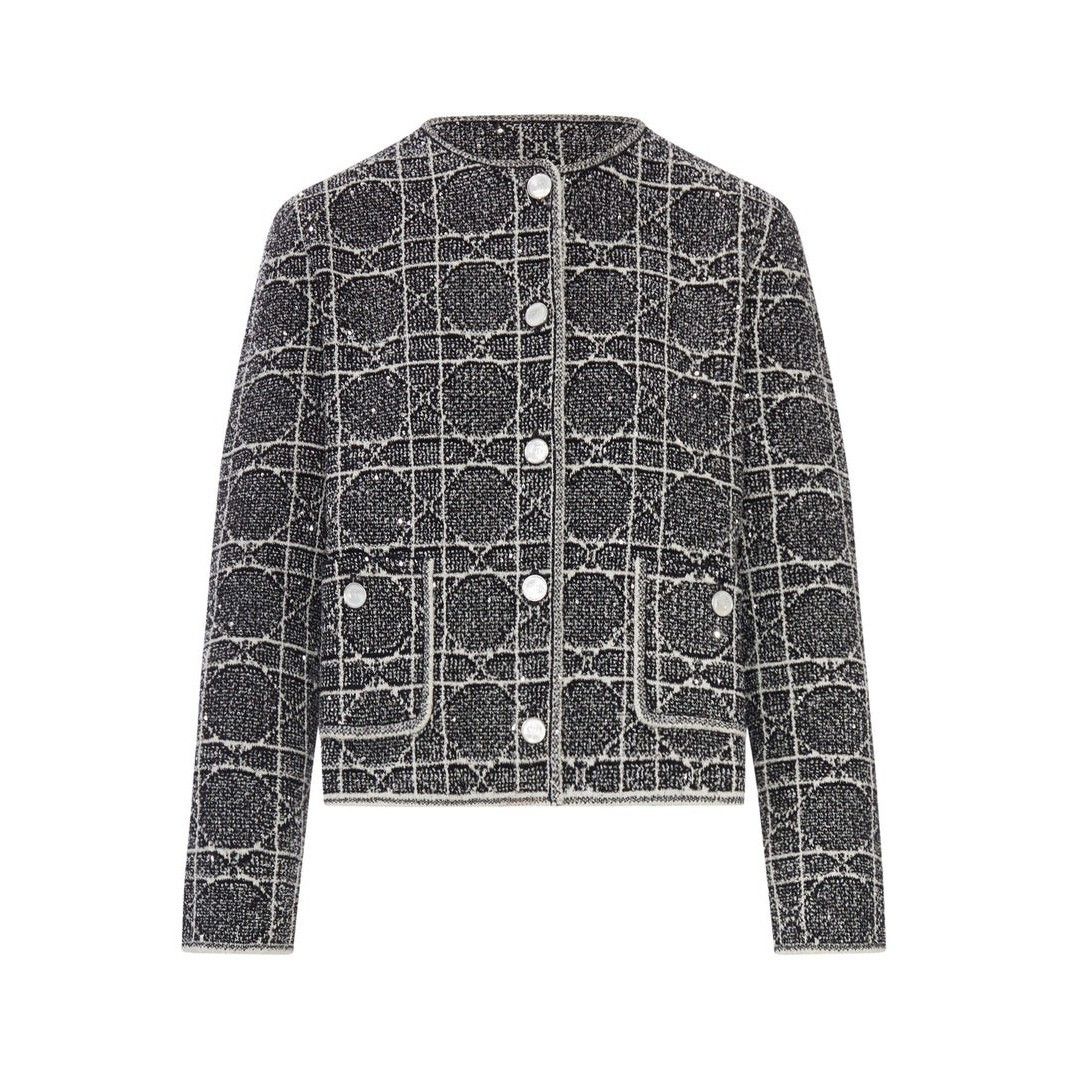 Dior DIOR $5800 Macrocannage Cropped Jacket New & Authentic (Wome Size M / US 6-8 / IT 42-44 - 1 Thumbnail
