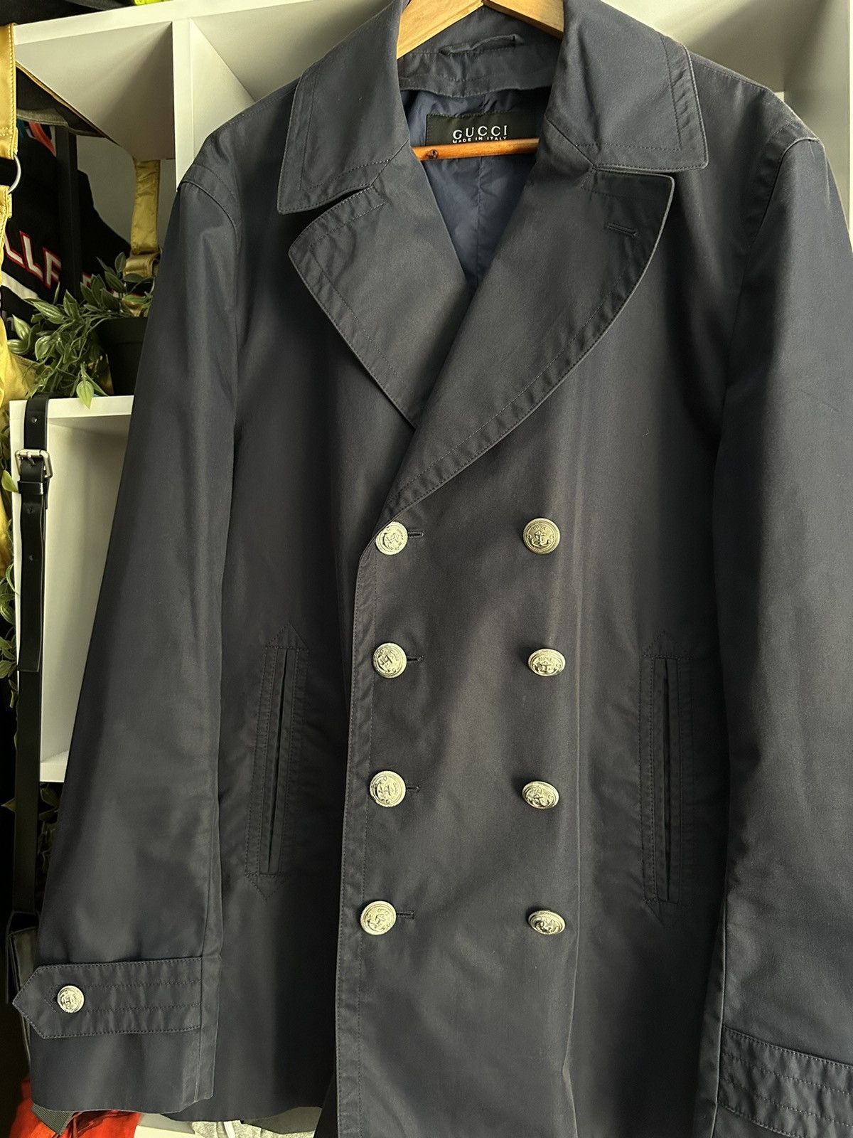 Gucci Gucci Navy Double Breasted Coat Jacket size-54 Size US L / EU 52-54 / 3 - 5 Thumbnail
