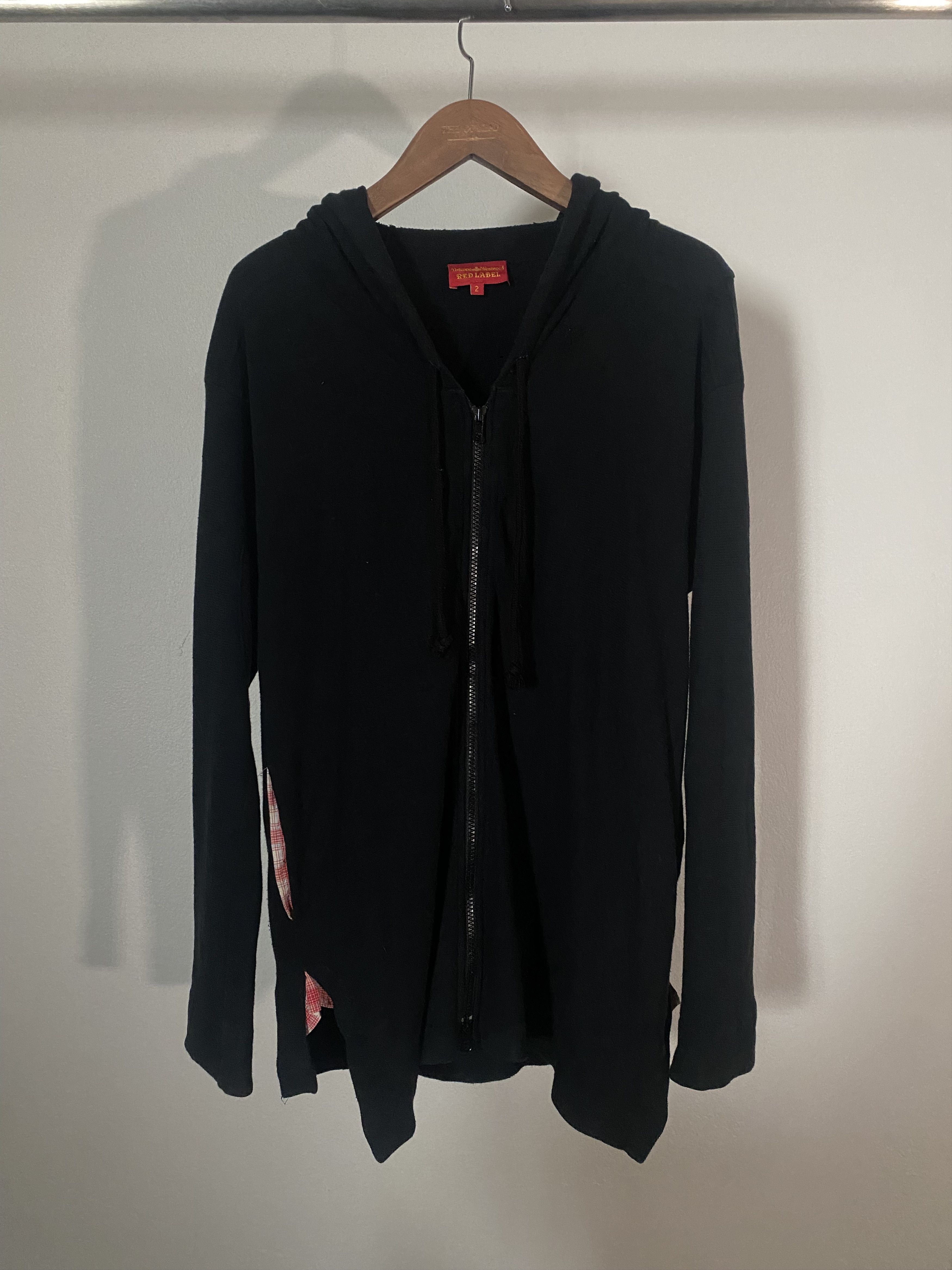 Backward Zipper Logo Stitches Hoodie