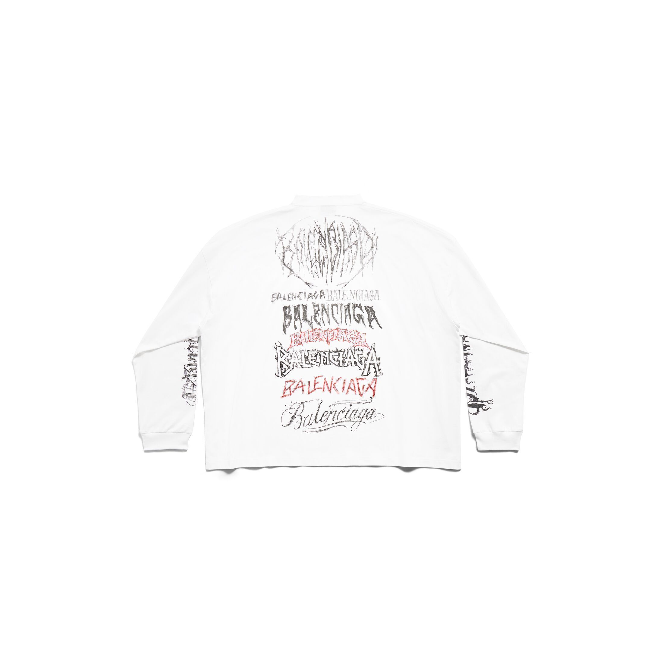Balenciaga o1tr1nto0725 DIY Metal Long Sleeve T-Shirt Medium Fit White Size US M / EU 48-50 / 2 - 2 Thumbnail