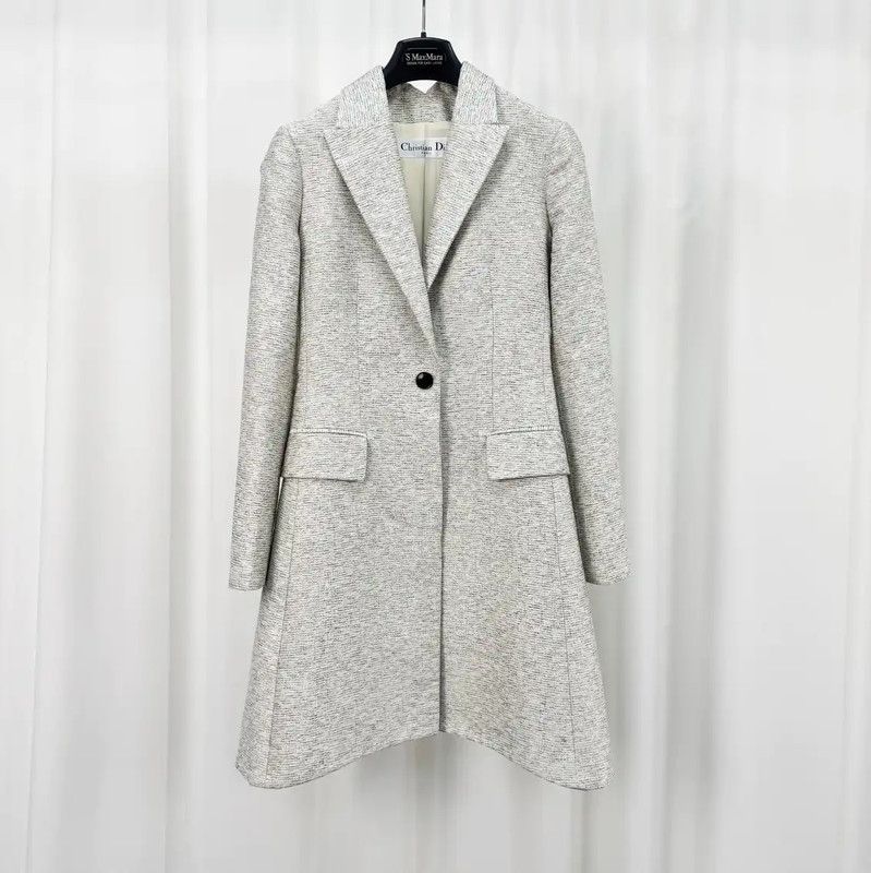 Dior Dior Wool Blend Women's Coat in Light Gray 0089 Size XS / US 0-2 / IT 36-38 - 1 Thumbnail