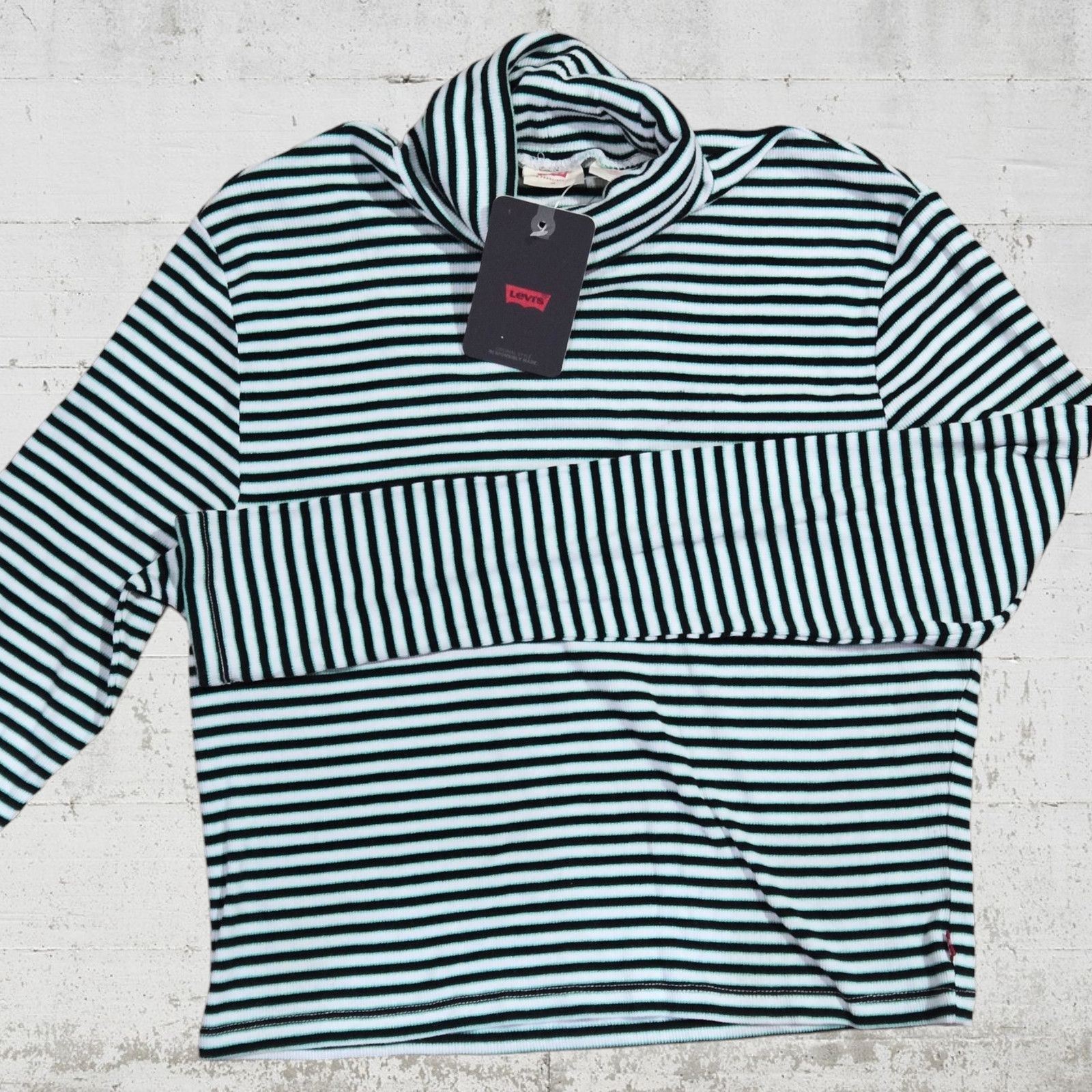 Levi's Levi's Striped Rib Knit Turtleneck Crop Top Small Y2K NWT Size S / US 4 / IT 40 - 7 Thumbnail