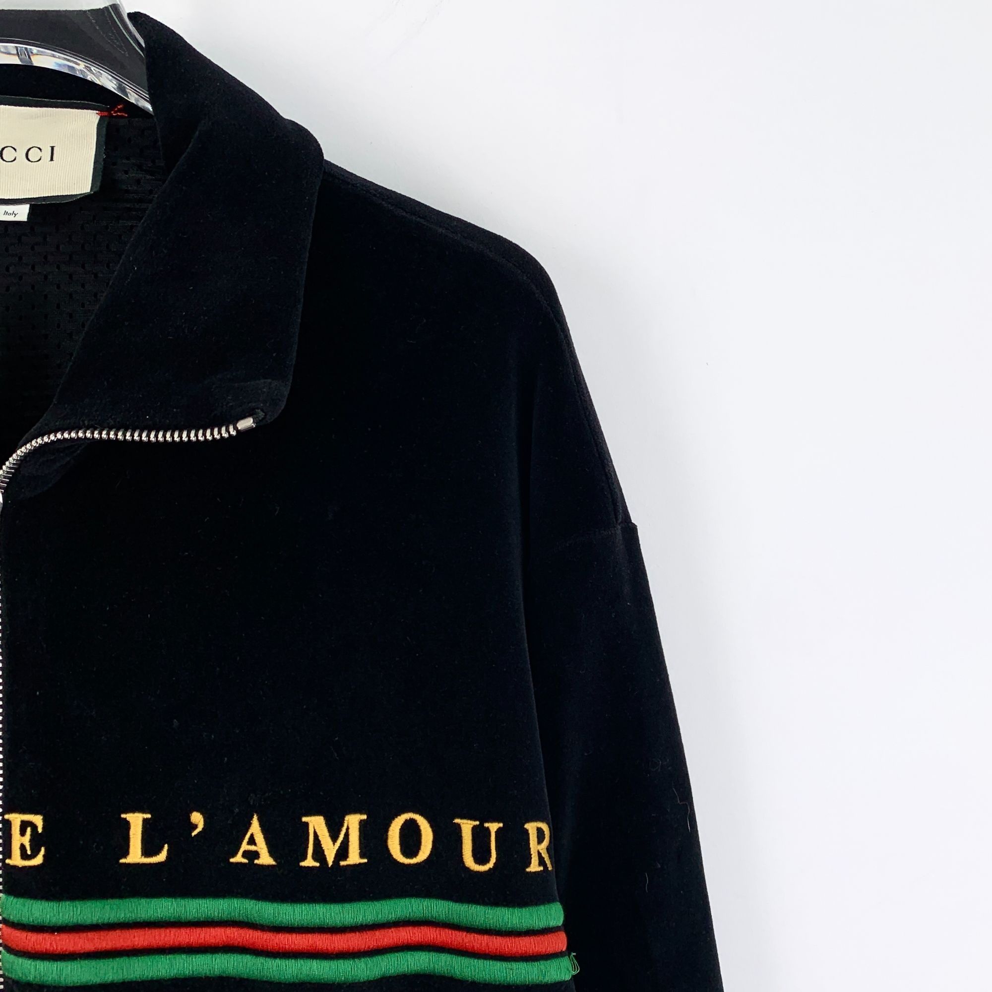 Gucci Gucci Black Velvet Maison De LAmour Track Jacket With Embroi Size XS / US 0-2 / IT 36-38 - 3 Thumbnail