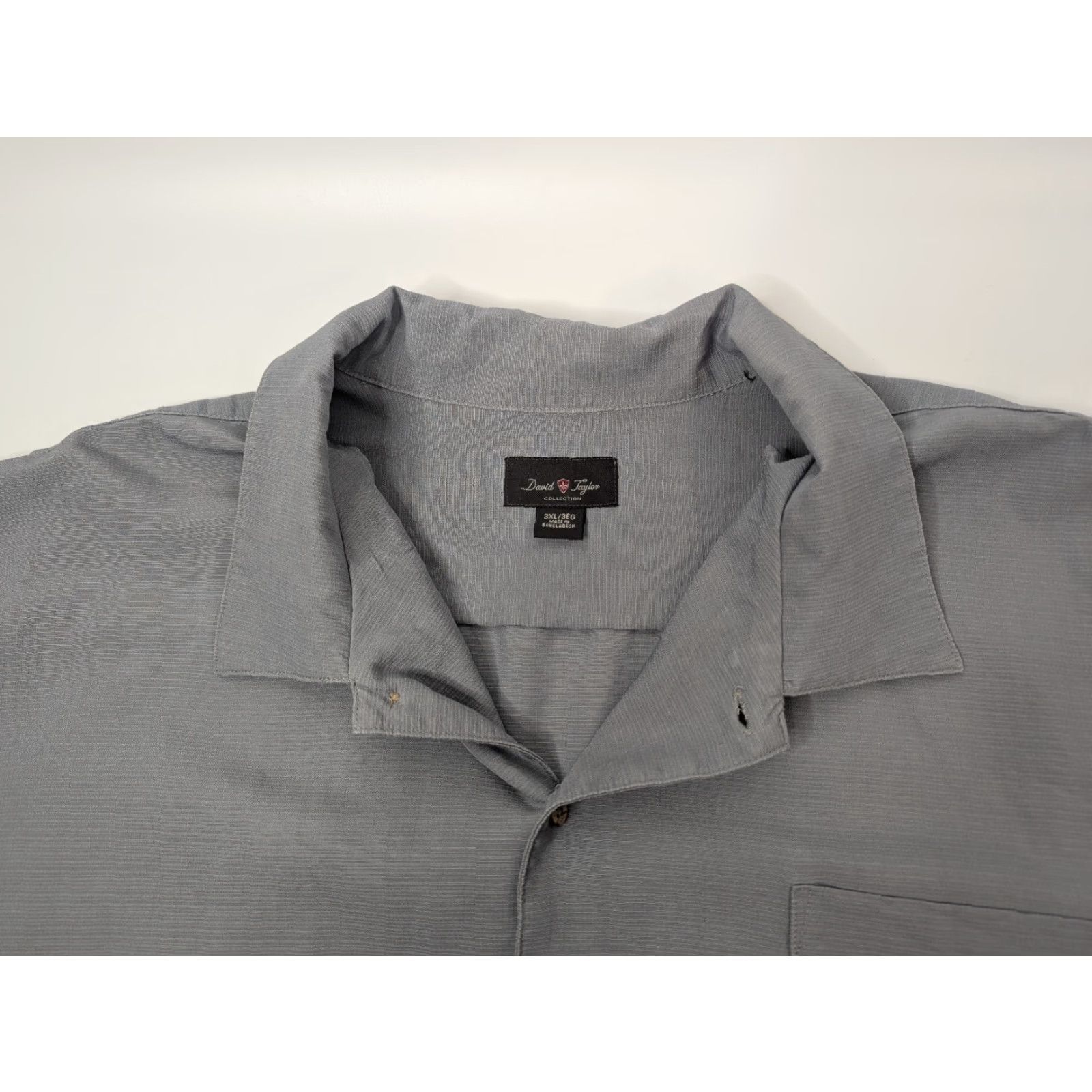 Vintage David Taylor Shirt Mens 3XL Gray Casual Button Polyester Rayon Camp Short Sleeve Size US XXL / EU 58 / 5 - 6 Thumbnail