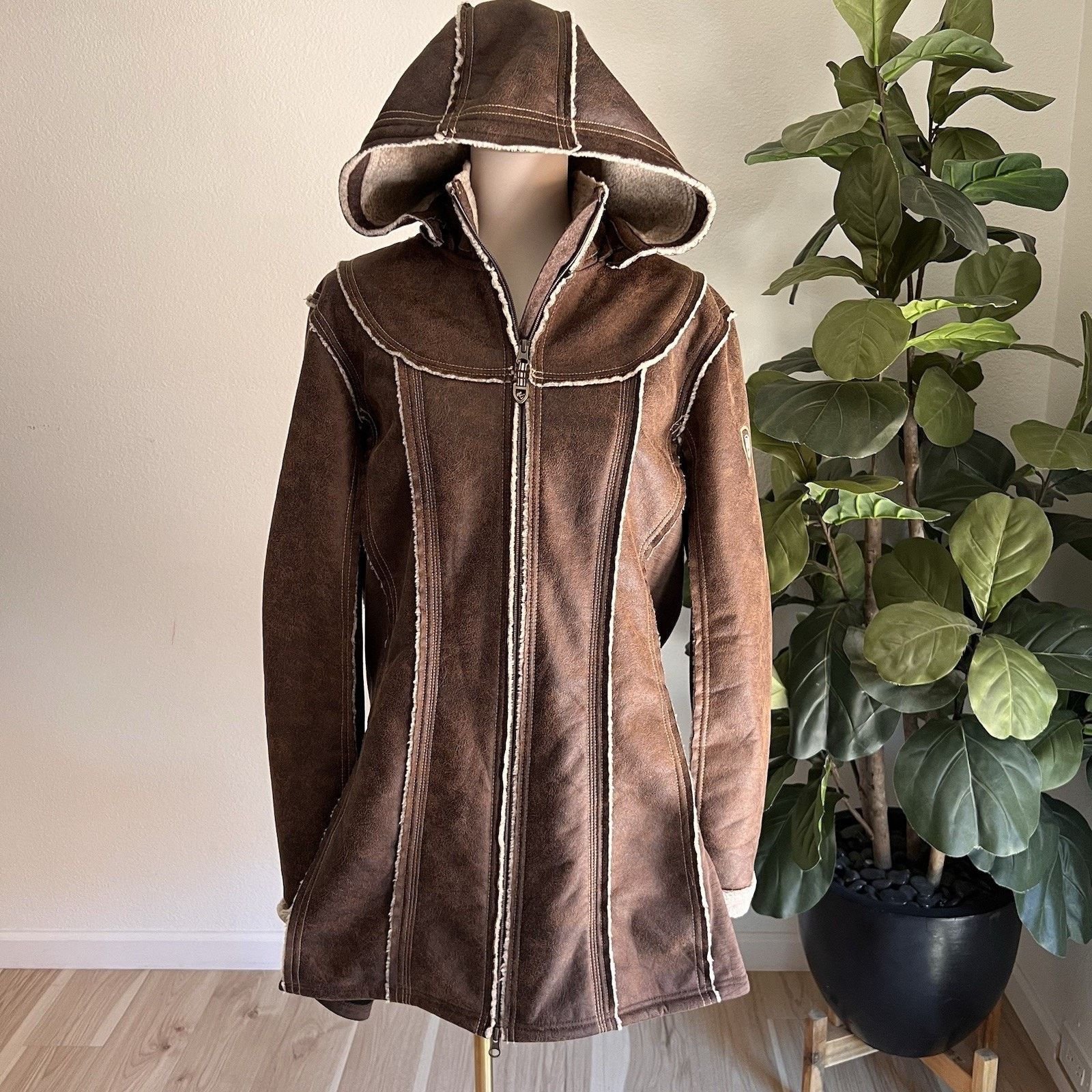 Kuhl NWOT Kuhl XL Women's Dani Sherpa Brown Wool Faux Leather Size XL / US 12-14 / IT 48-50 - 5 Thumbnail