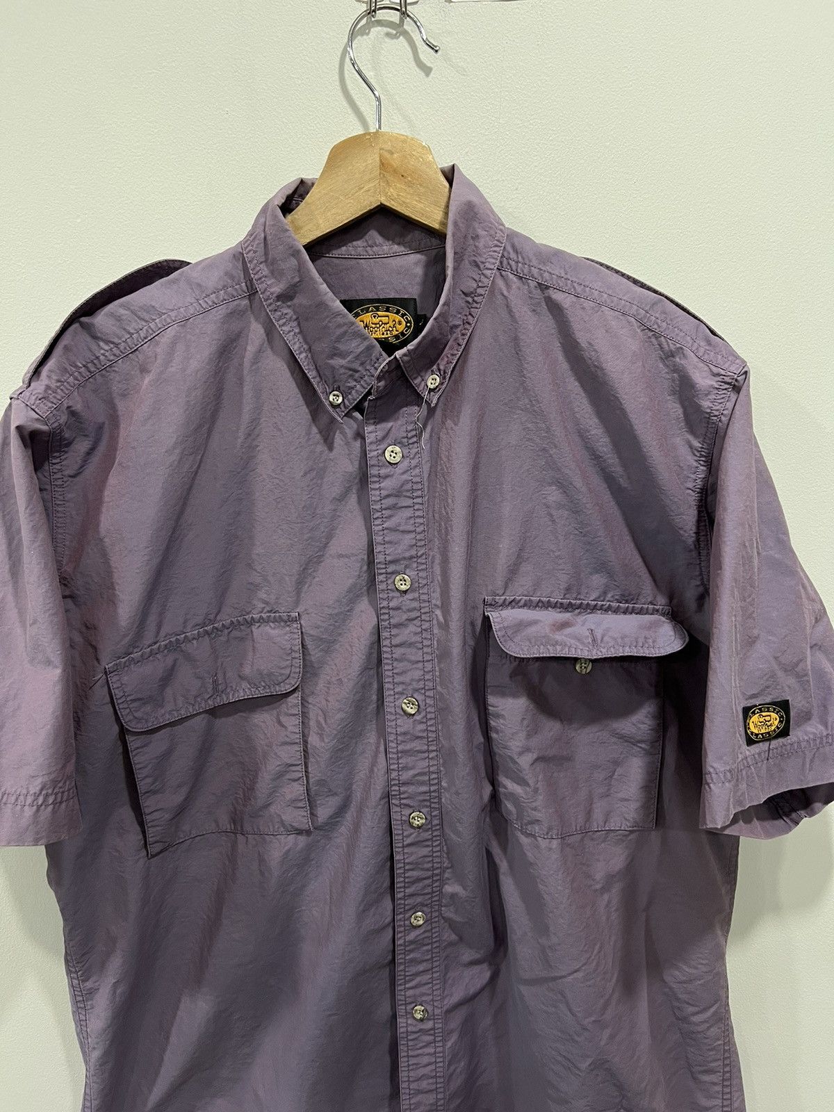 Woolrich Woolen Mills Vintage Woolrich Short Sleeve Button Up Shirt nylon plum L Size US L / EU 52-54 / 3 - 2 Thumbnail
