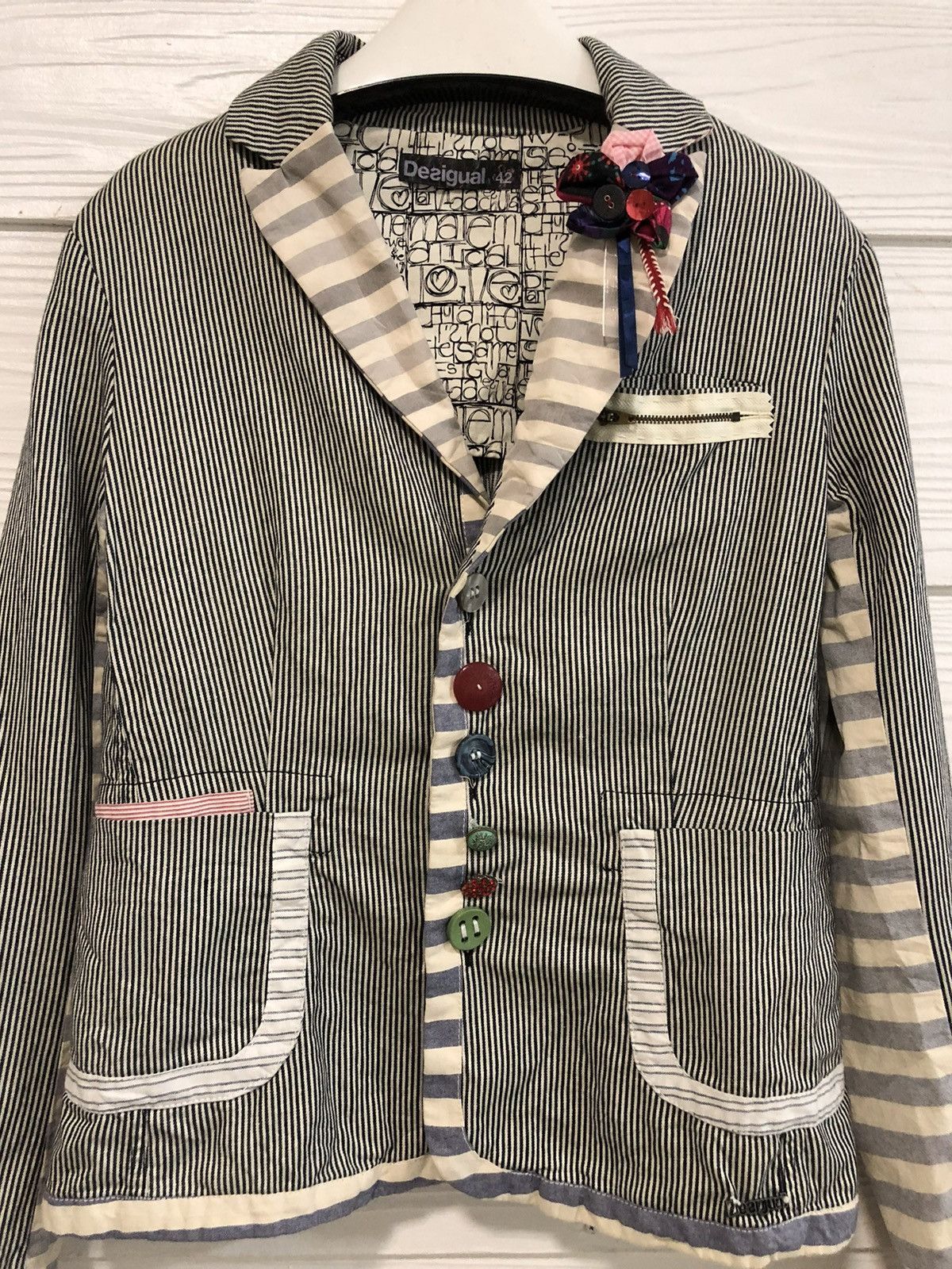 Desigual Desigual two tone hickory jacket Size US M / EU 48-50 / 2 - 2 Thumbnail