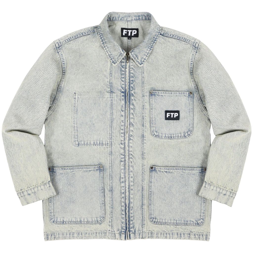 FTP Frayed Denim Logo Chore Jacket (Dirt Wash L)