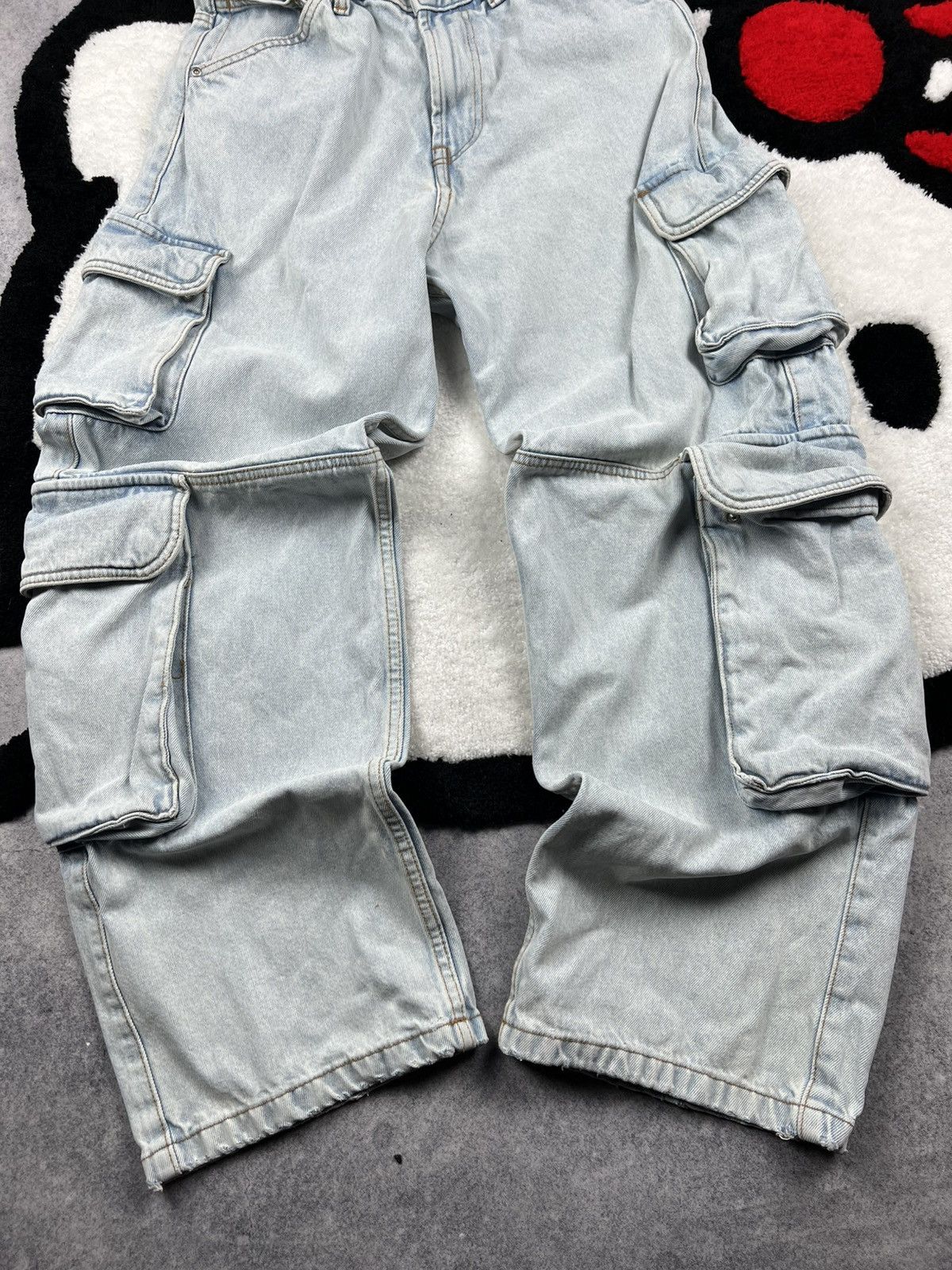If Six Was Nine Y2K Cargo Baggy Multi Pocket Oversized Trashed Mudwash Jeans Size US 31 - 4 Thumbnail