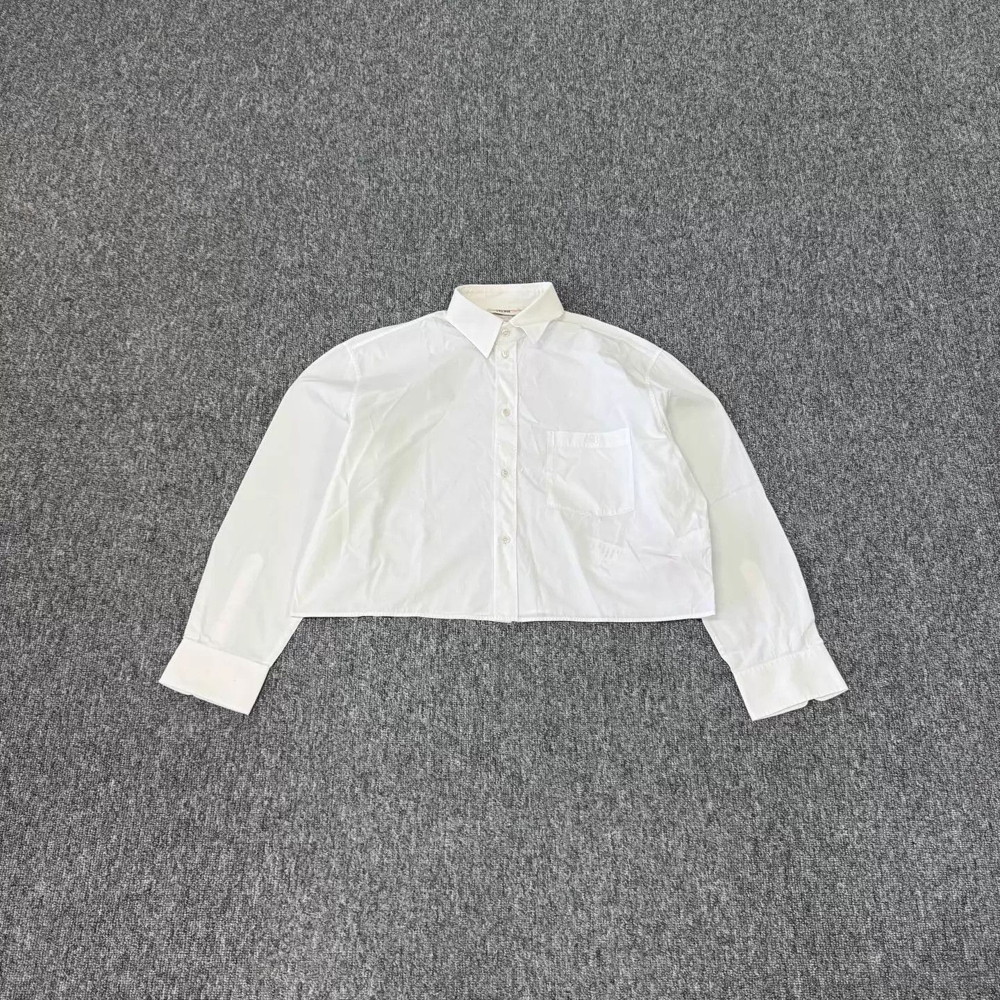 Celine Celine Triomphe Embroidered Logo Short Shirt White 38 95New Size XS / US 0-2 / IT 36-38 - 1 Thumbnail