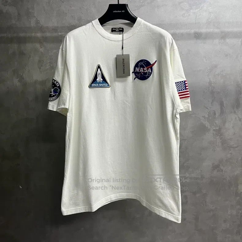 Balenciaga Balenciaga White Letter Print Crew Neck Short Sleeve T-Shi Size US XS / EU 42 / 0 - 1 Thumbnail