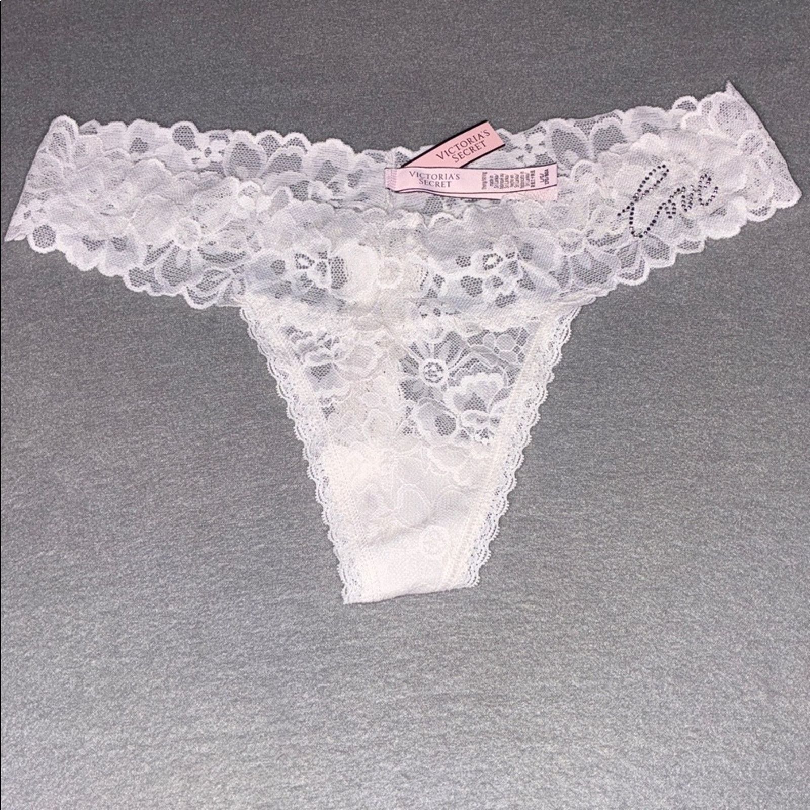 Victoria's Secret Victoria’s Secret Sexy Lace Thong Love Rhinestone NEW Size ONE SIZE - 1 Thumbnail
