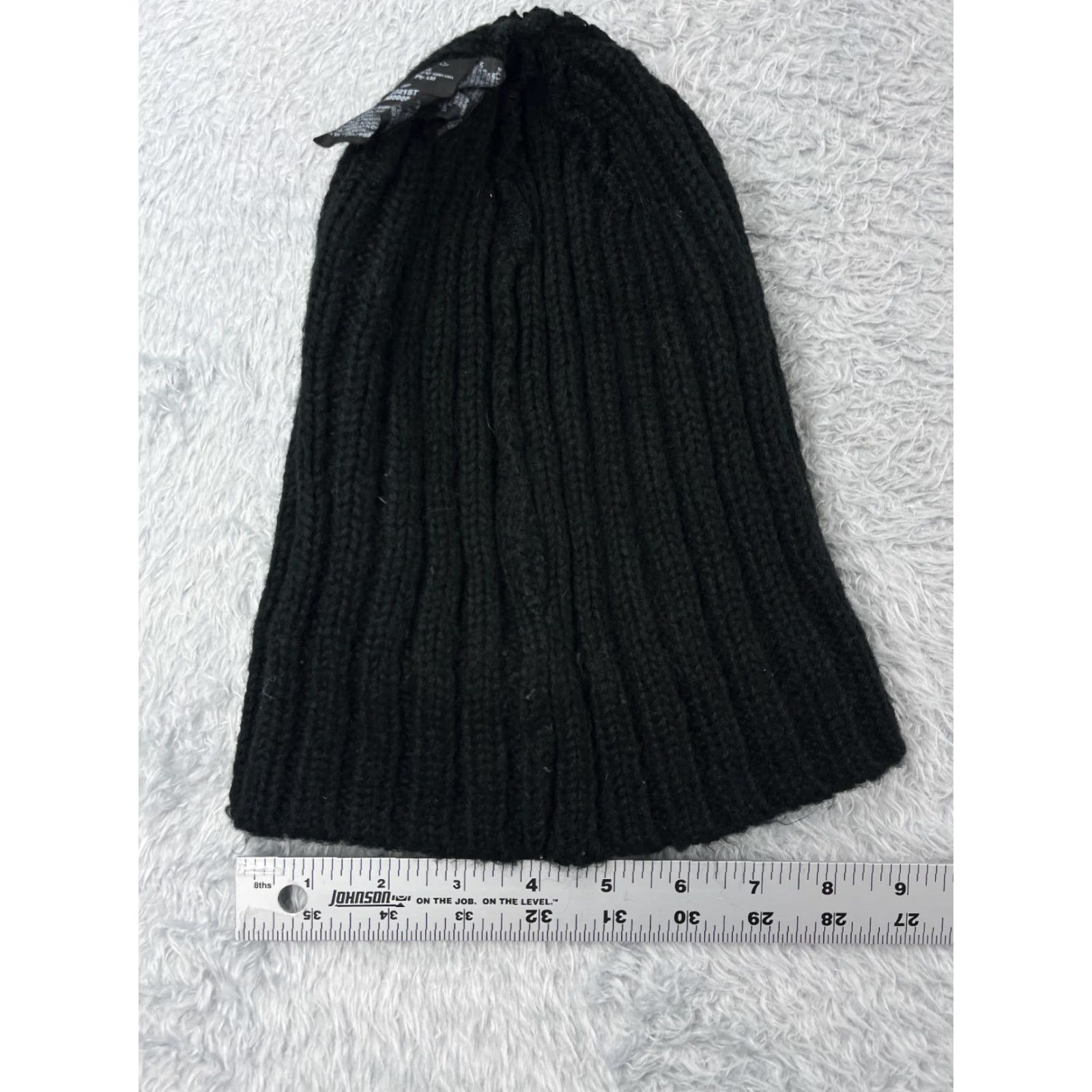 Hurley Hurley Beanie Adult One Size Black Logo Ribbed Knit Acrylic Outdoors Ski Mens Beanie Hat Winter Accessories Size ONE SIZE - 6 Thumbnail