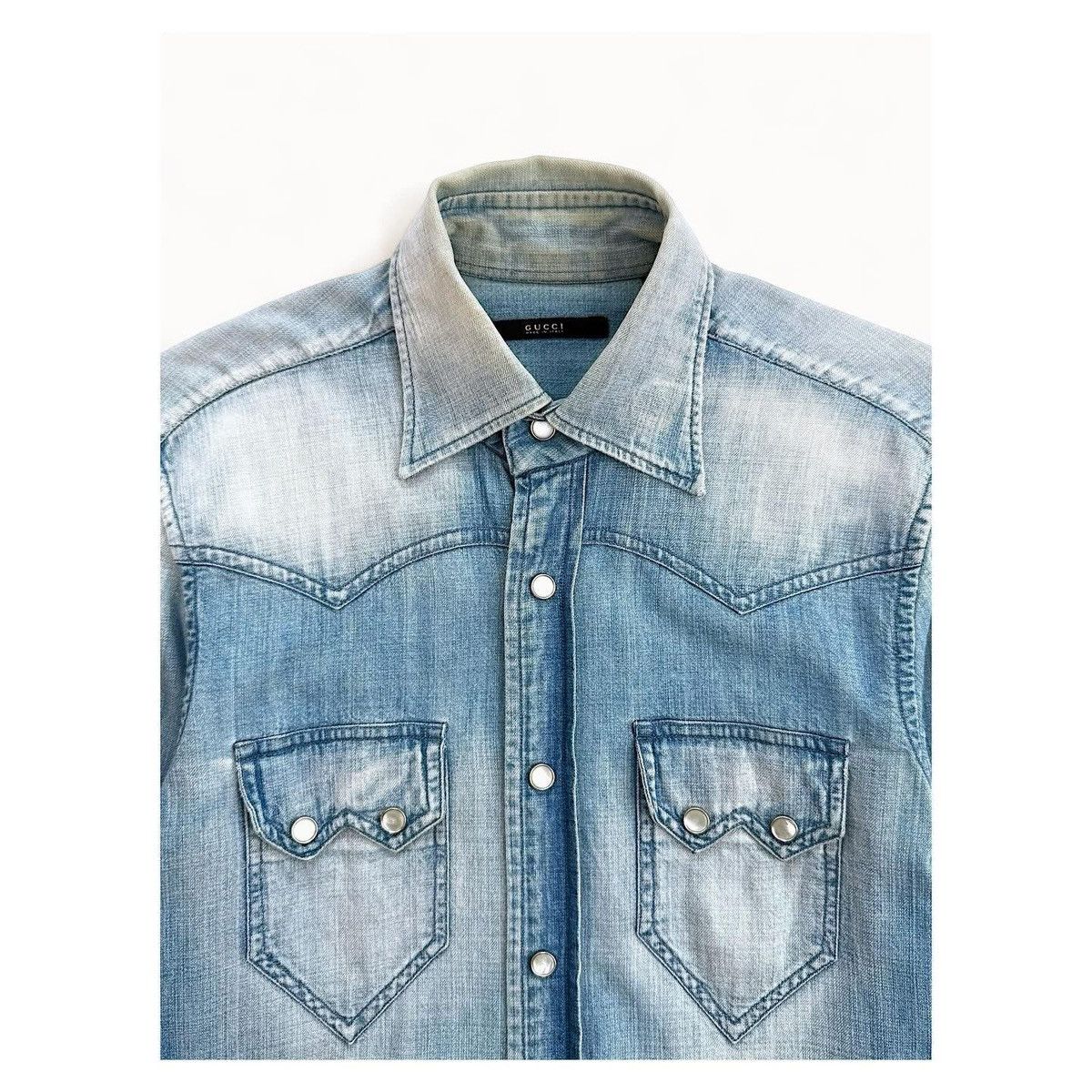 Gucci Gucci Denim Shirt Size US L / EU 52-54 / 3 - 2 Thumbnail