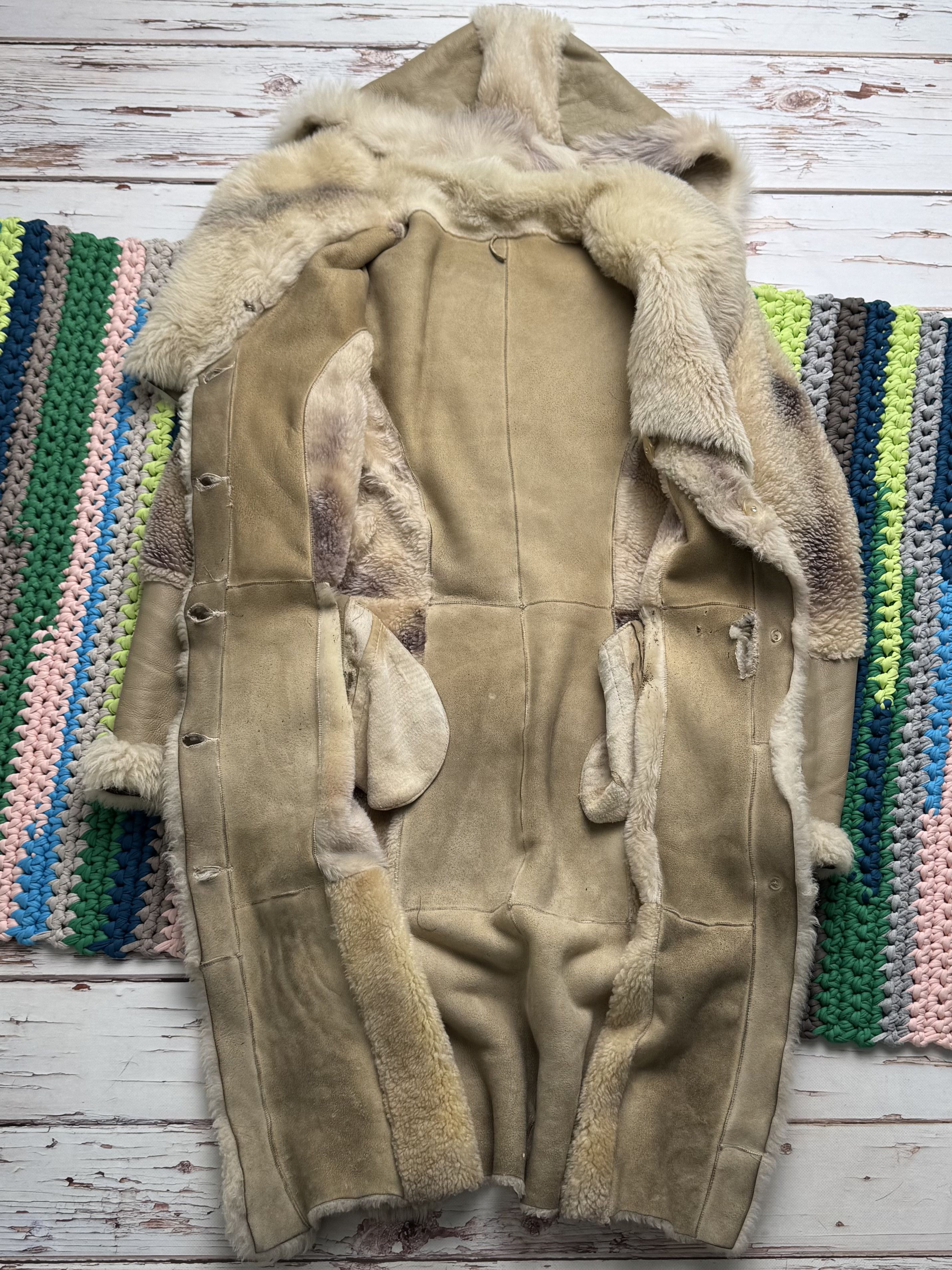 Vintage Vintage Real Sheepskin Hooded Coat (ET1)(D15) Size XL / US 12-14 / IT 48-50 - 14 Thumbnail
