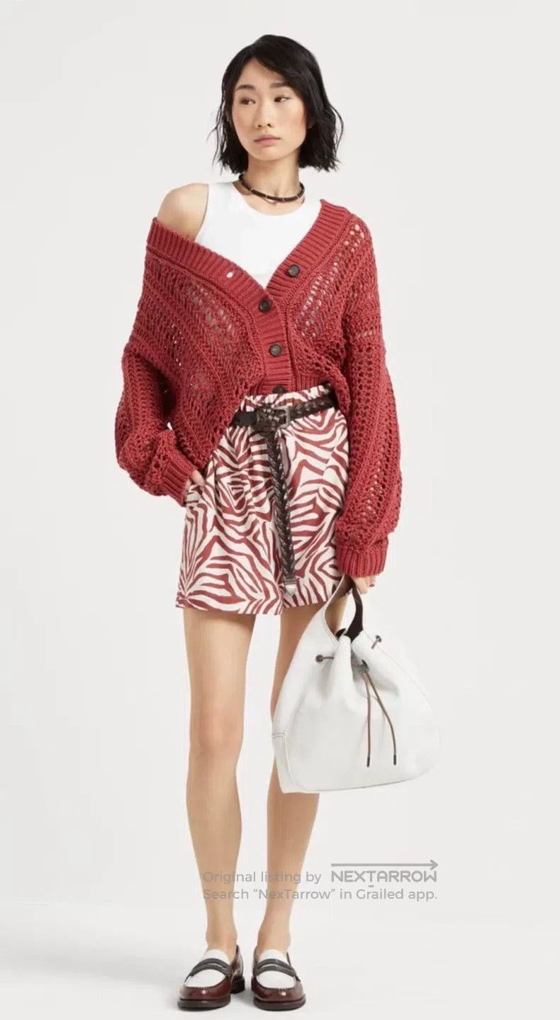 Brunello Cucinelli Brunello Cucinelli Women's old money style red perforated Size S / US 4 / IT 40 - 9 Thumbnail