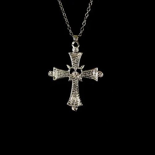 Jewelry Komura x Meifa Y2K Cross Necklace Punk Gothic Crystal Chain Size ONE SIZE - 4 Thumbnail