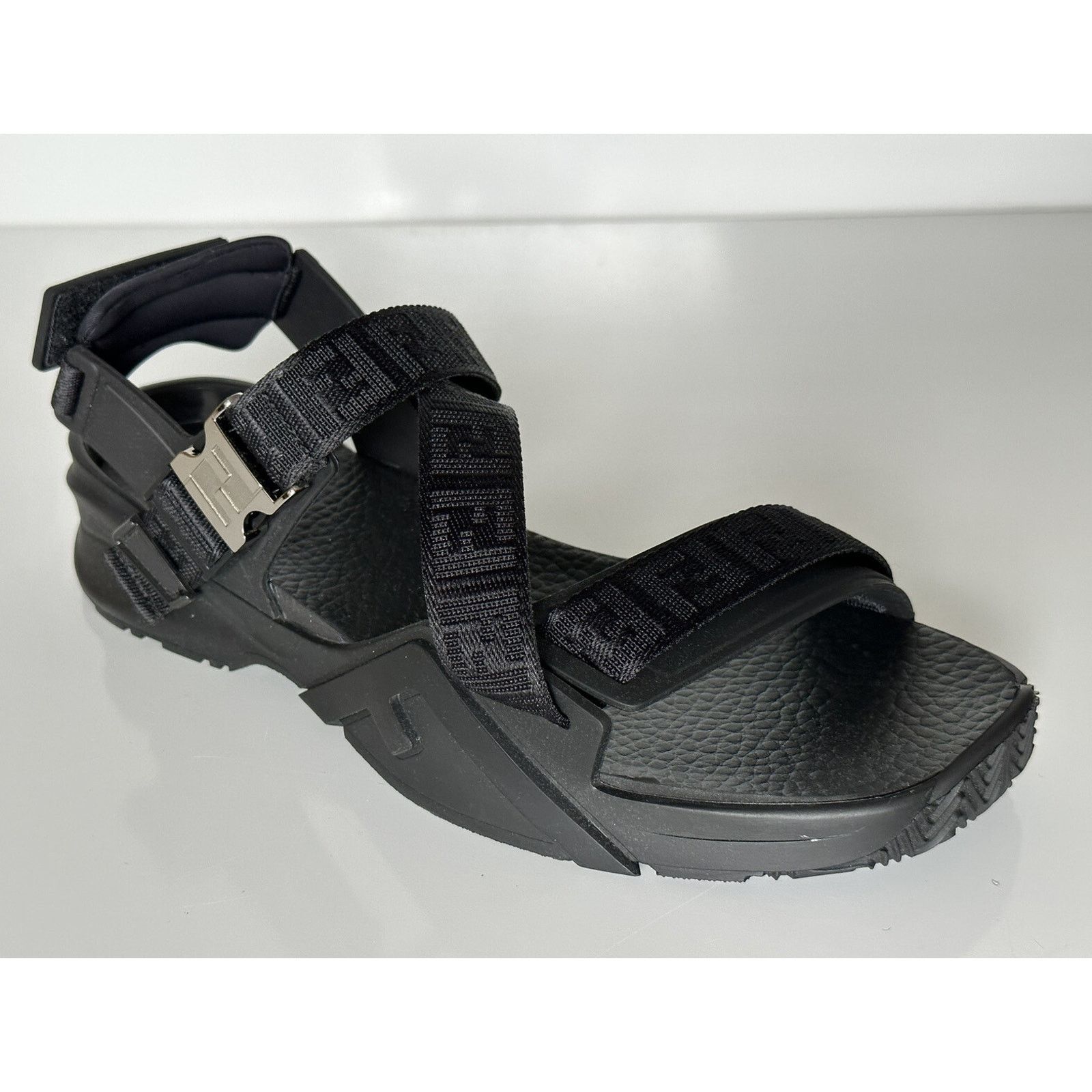 Fendi Fendi Men's FF Strapped Black Sandals 12 US/ 11 UK 7X1503 Size US 11 / EU 44 - 1 Thumbnail