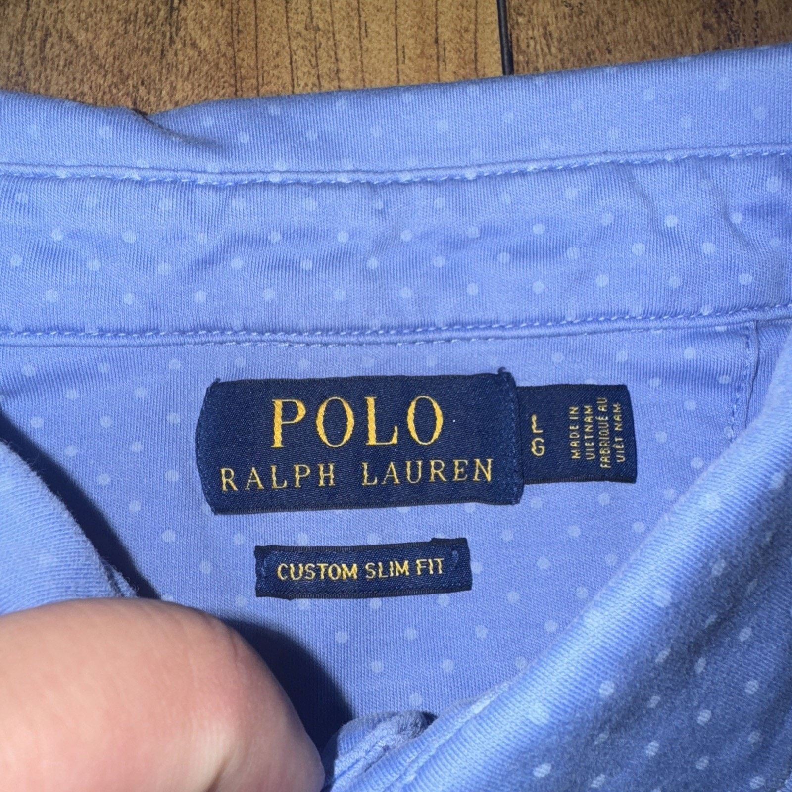 Ralph Lauren Polo Ralph Lauren Shirt Blue Polka Dot Custom Slim Fit L Size US L / EU 52-54 / 3 - 5 Thumbnail