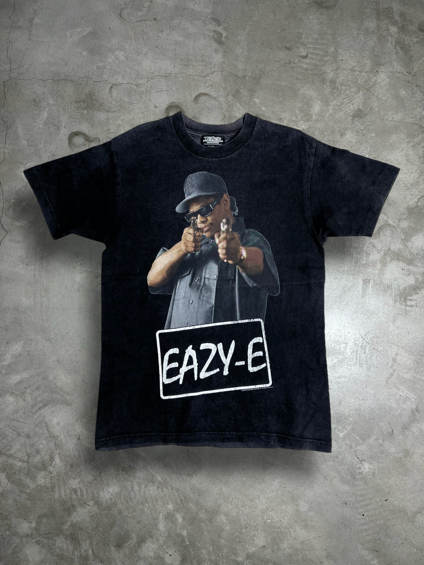image of Rap Tees x Vintage Eazy-E Hip Hop Ruthless Recs. Rap Tee (M) Gtme086 in Black, Men's (Size Medium)