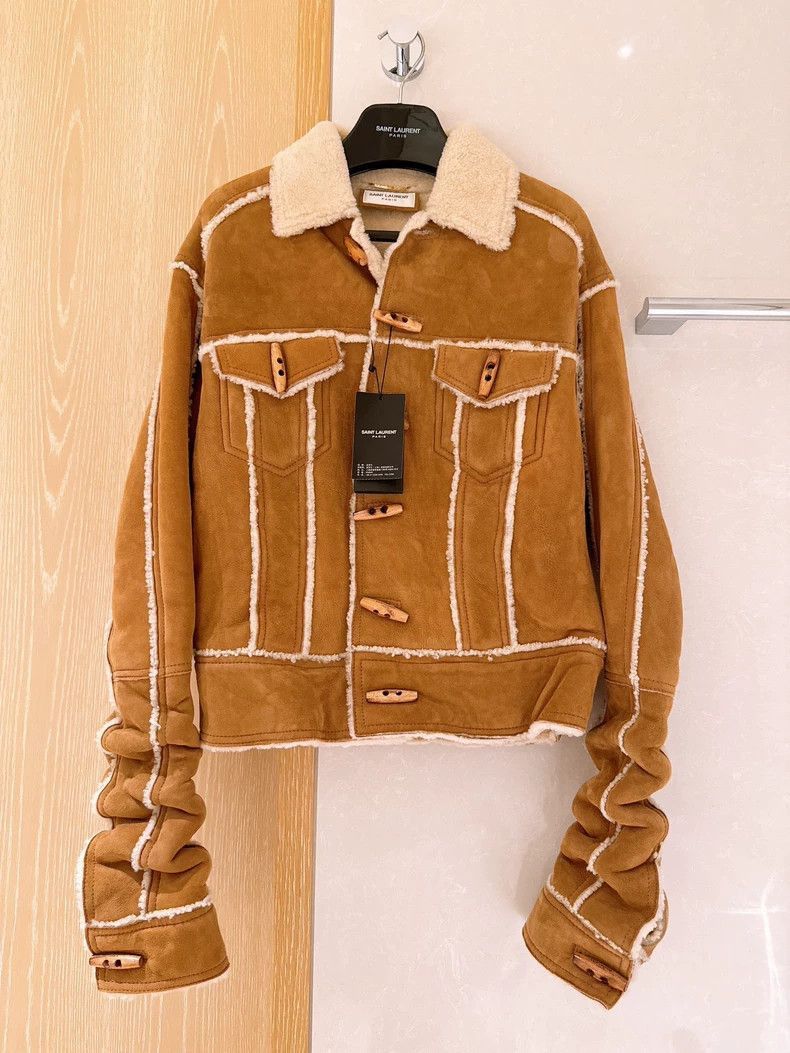 Saint Laurent Paris Saint Laurent Brown Shearling Jacket-2505 Size US M / EU 48-50 / 2 - 1 Thumbnail
