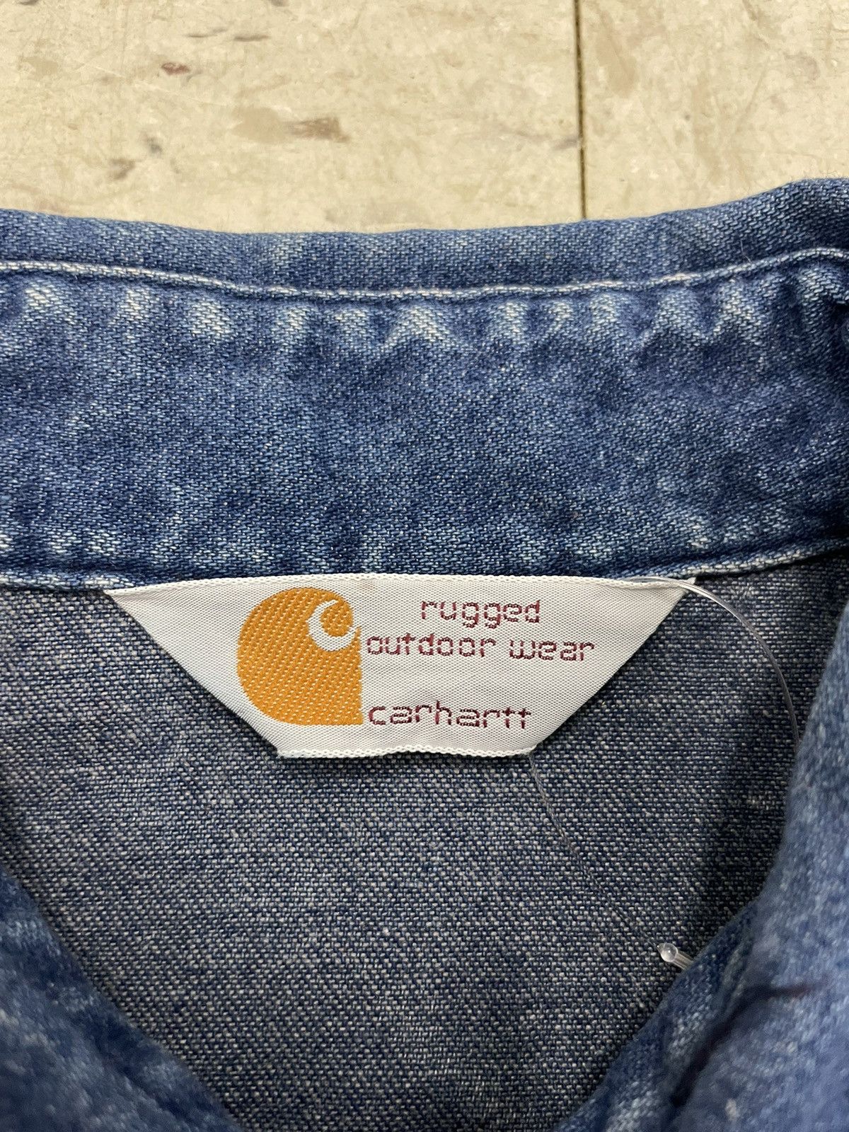Carhartt × Vintage Pearl Snap Denim Western Shirt Dark Wash Size US XL / EU 56 / 4 - 3 Thumbnail