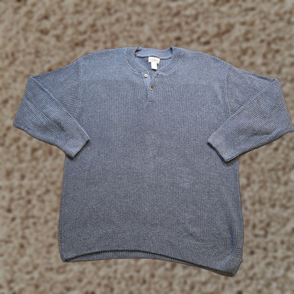 Vintage VINTAGE LL Bean Sweater Mens XXL Tall Blue Cotton Knit Henley Long Sleeve Casual Mens XL Tall? No—keep to original size: 2XLT Size US XXL / EU 58 / 5 - 1 Thumbnail