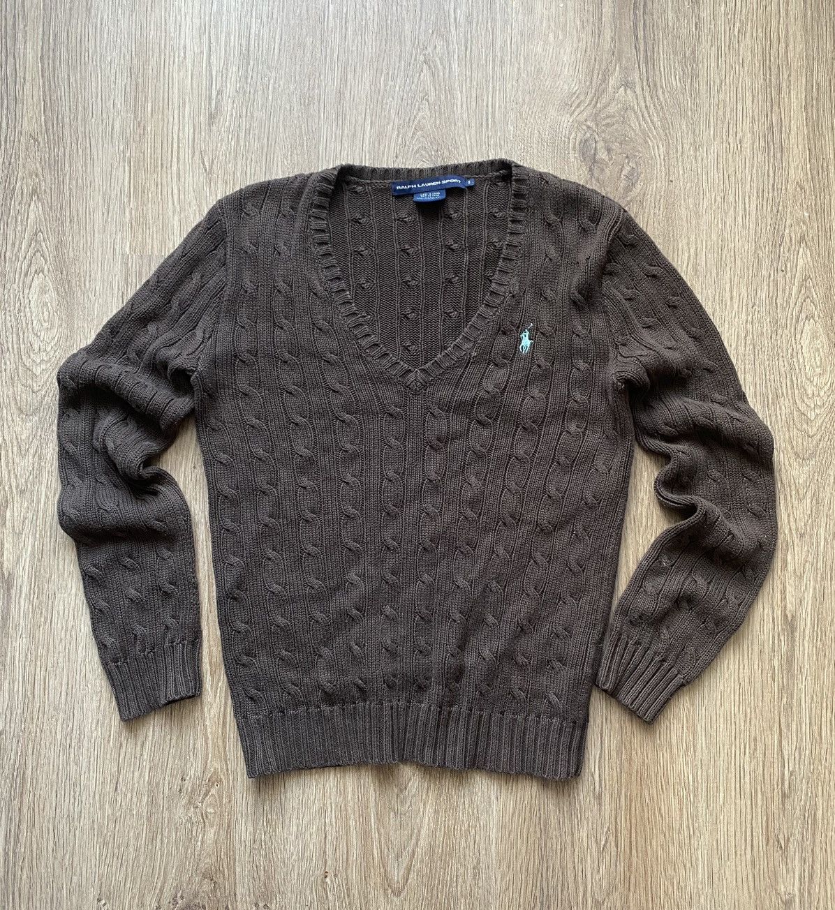 Polo Ralph Lauren Vintage Polo Ralph Lauren RRL brown Cable Knit Sweater Size S / US 4 / IT 40 - 1 Thumbnail