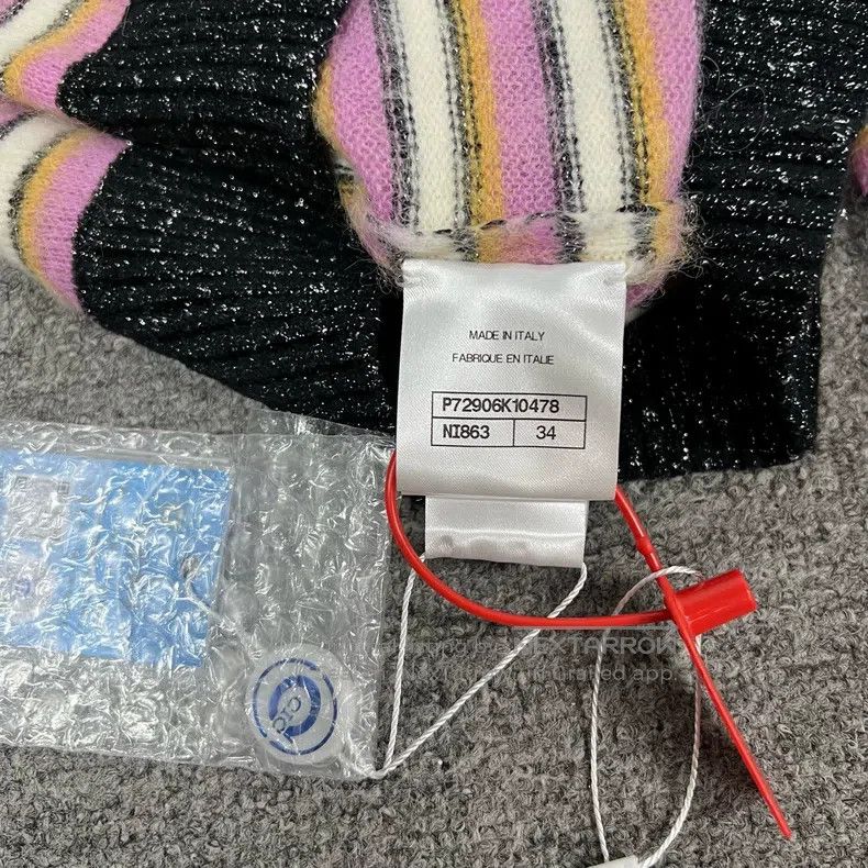 Chanel Chanel 22A Pink Stitched Striped Knitted Sweater Size XXS / US 00 / IT 34 - 7 Thumbnail
