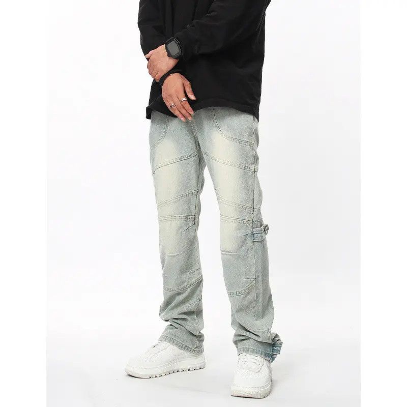 Japanese Brand × Jean Retro patchwork hip-hop straight leg jeans Size US 32 / EU 48 - 6 Thumbnail