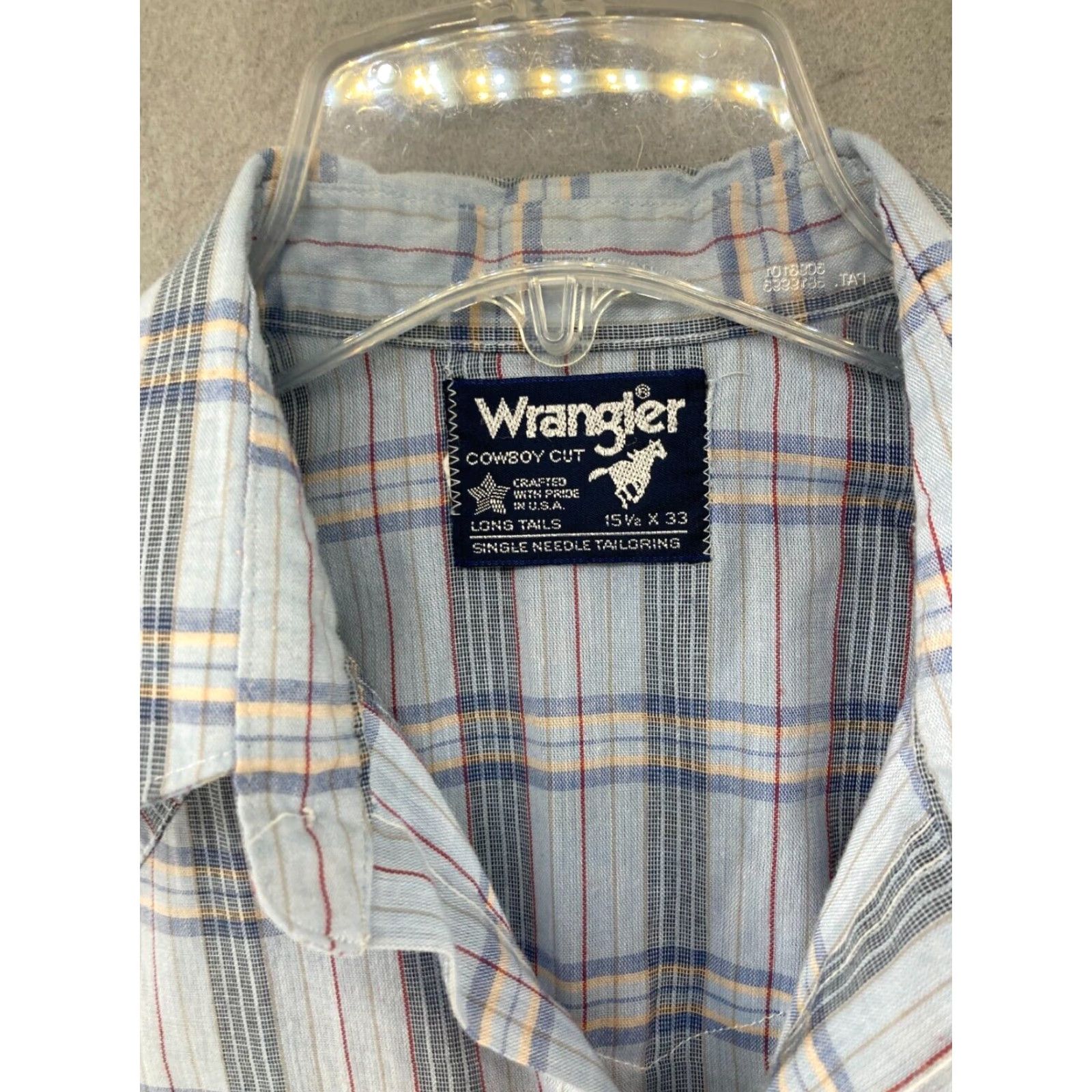 Wrangler VINTAGE Wrangler Cowboy Shirt Mens M Blue Plaid USA 15 1/2 X 33 Cowboy Shirt Mens M Blue Plaid USA 15 1/2 X 33 Vintage Wrangler Size US M / EU 48-50 / 2 - 6 Thumbnail