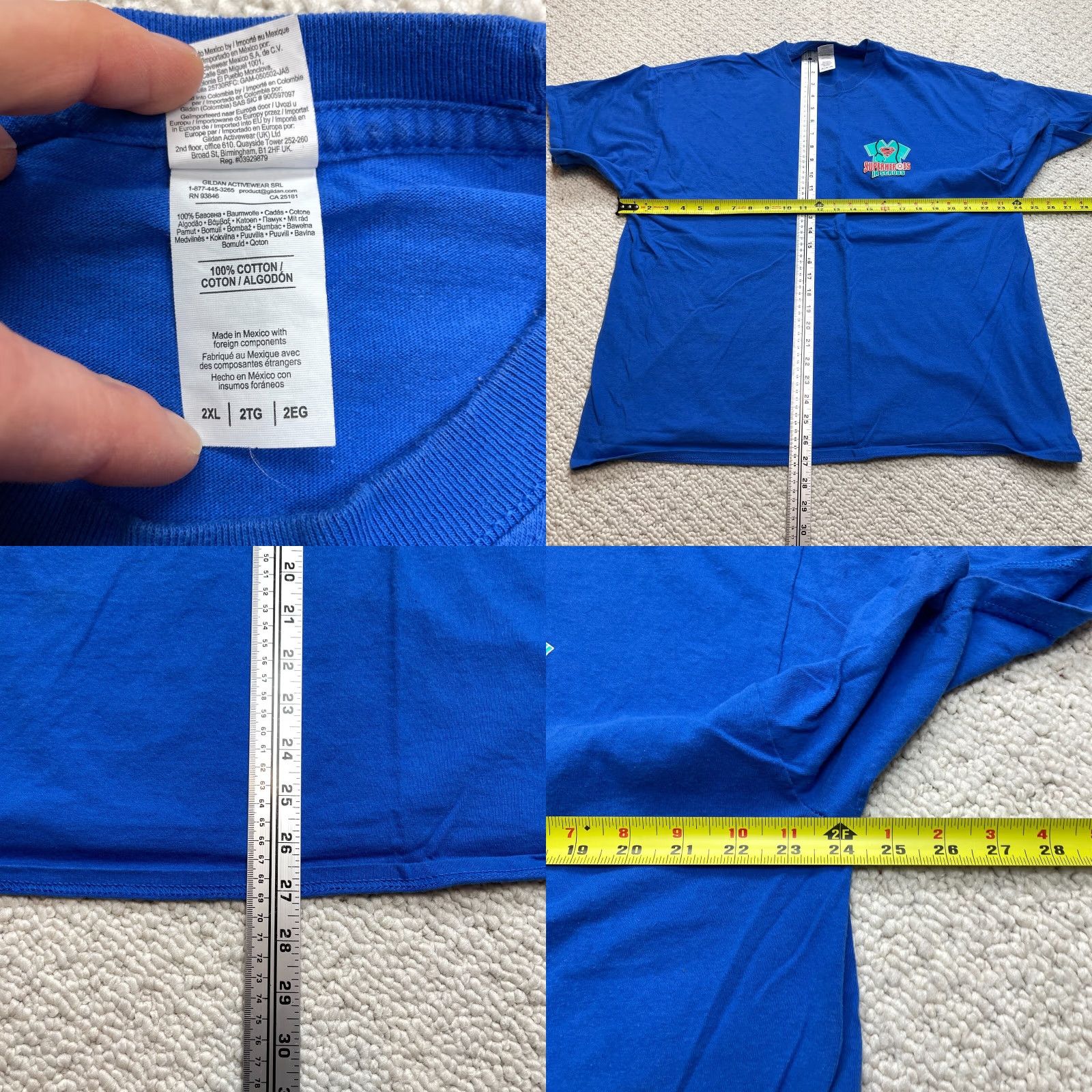 Gildan Gildan Heavy Cotton Shirt Mens 2XL Blue Short Sleeve Nurse Superheroes in Scrubs Shirt, Gildan, 2XL, Blue, Short Sleeve, Crew Neck, Regular, Men Size US XXL / EU 58 / 5 - 8 Thumbnail