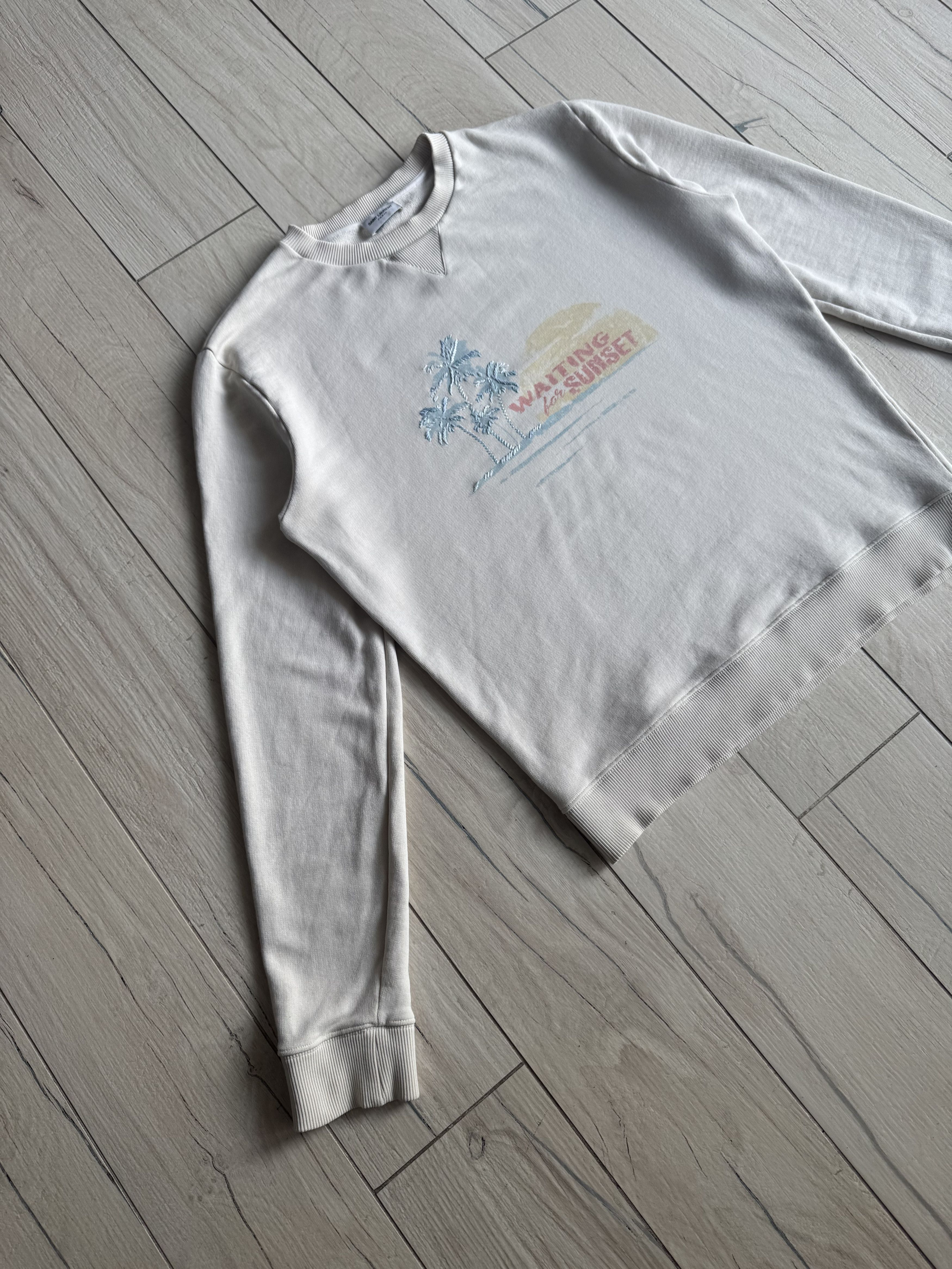 Saint Laurent Paris SS17 Saint Laurent Waiting For Sunset Cream Crewneck Size US M / EU 48-50 / 2 - 3 Thumbnail