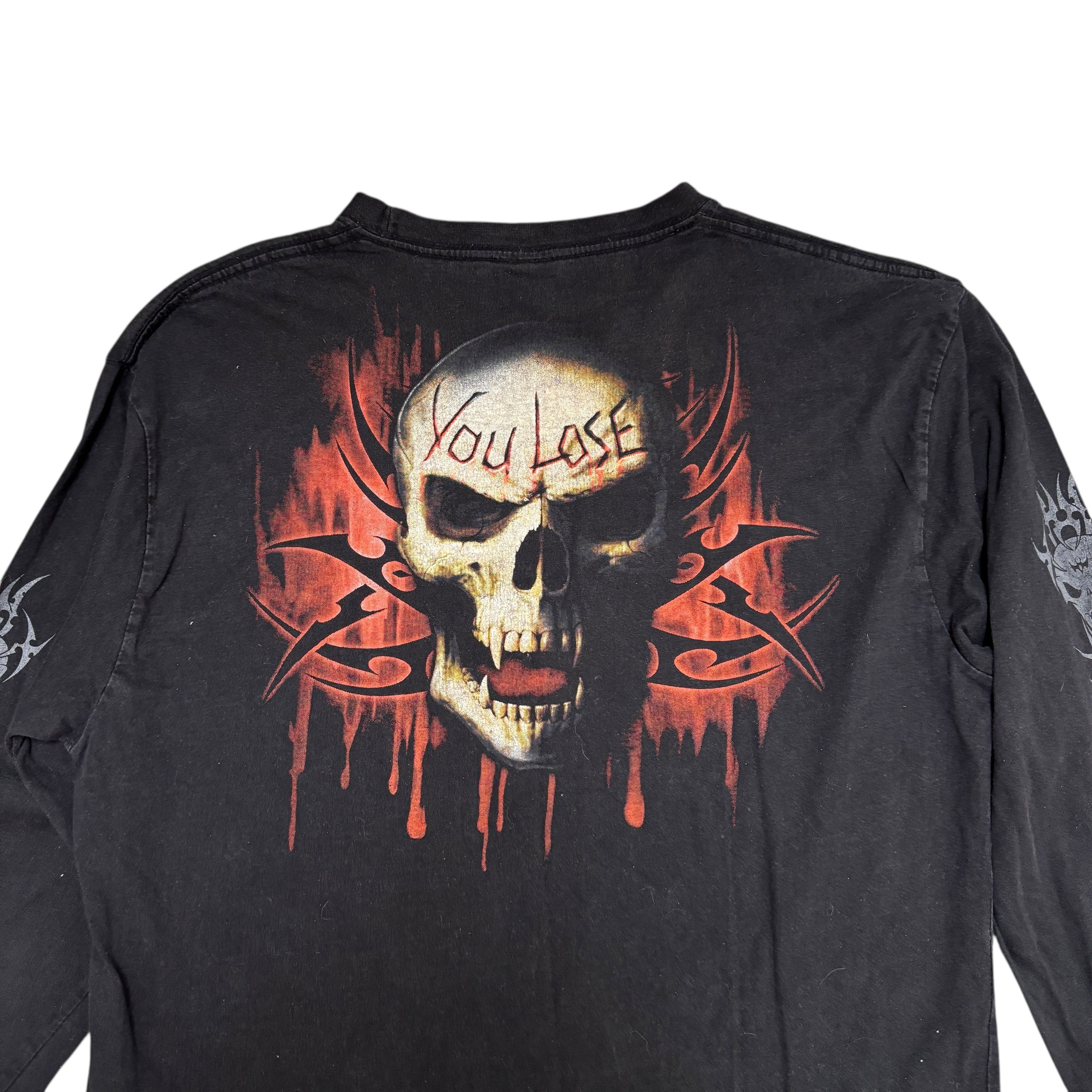 Band Tees Vintage Skeleton Shirt Long Sleeve Spiral Skull Y2K Size US XL / EU 56 / 4 - 8 Thumbnail