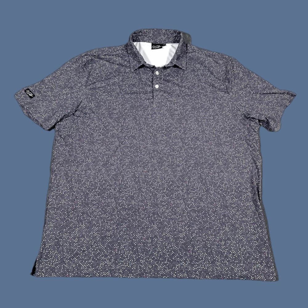 Vintage Sunday Swagger Polo Shirt Mens 2XL Gray Confetti Dot Performance Golf Stretch Size US XXL / EU 58 / 5 - 1 Thumbnail