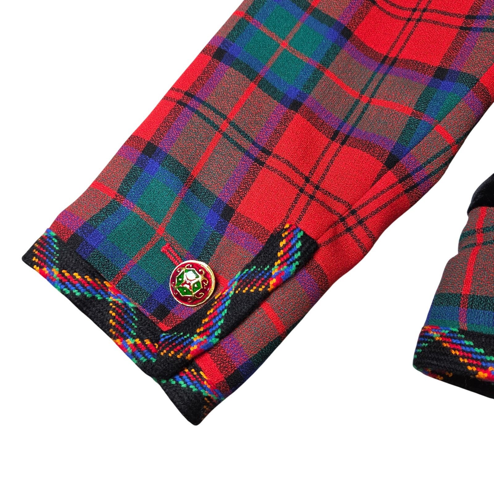 Yves Saint Laurent Yves Saint Laurent Rive Gauche 1994 Tartan Velvet Jacket Size S / US 4 / IT 40 - 14 Thumbnail