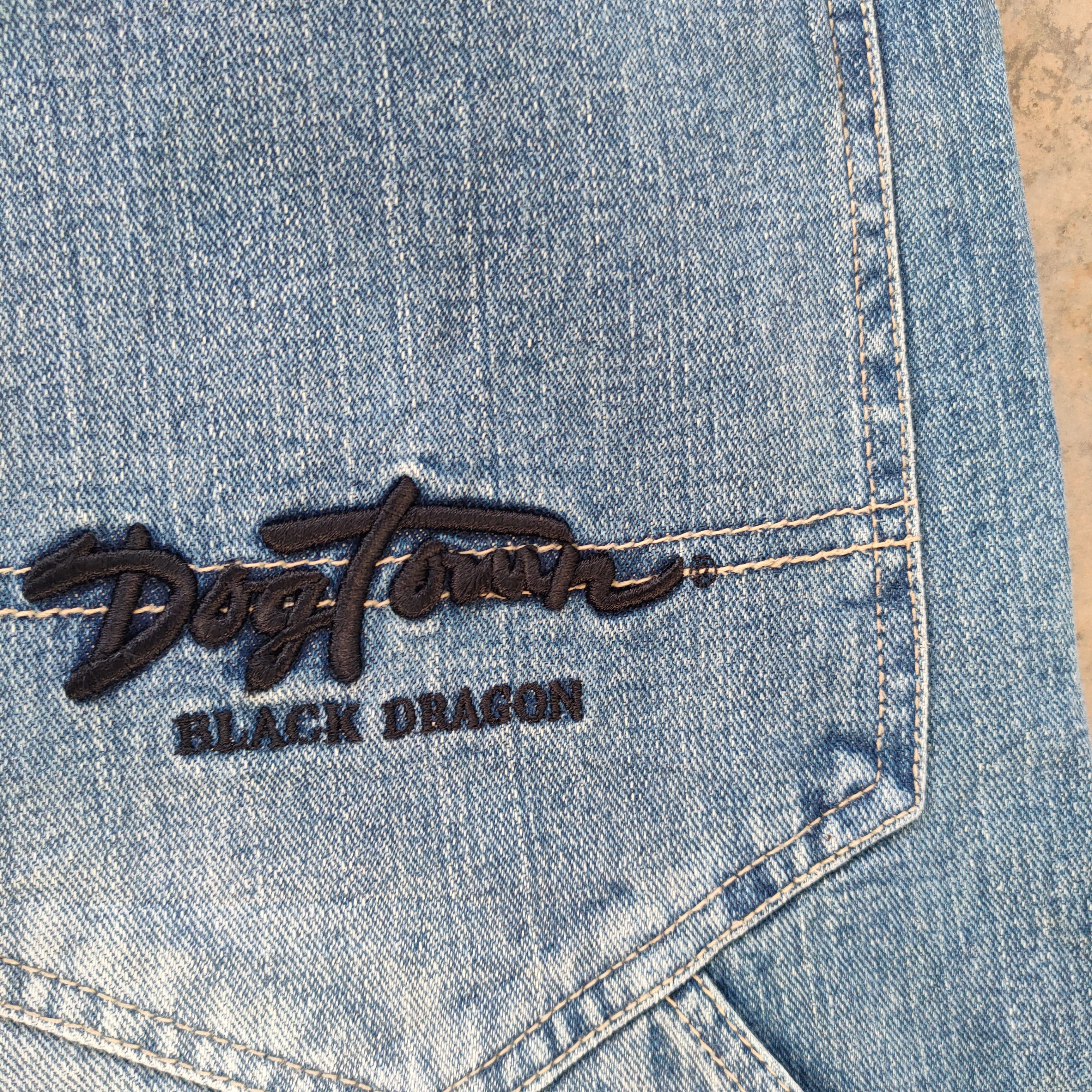 Vision Streetwear # VINTAGE BLACK EMBROIDERED DRAGON FADED JEANS PANTS Size US 32 / EU 48 - 13 Thumbnail